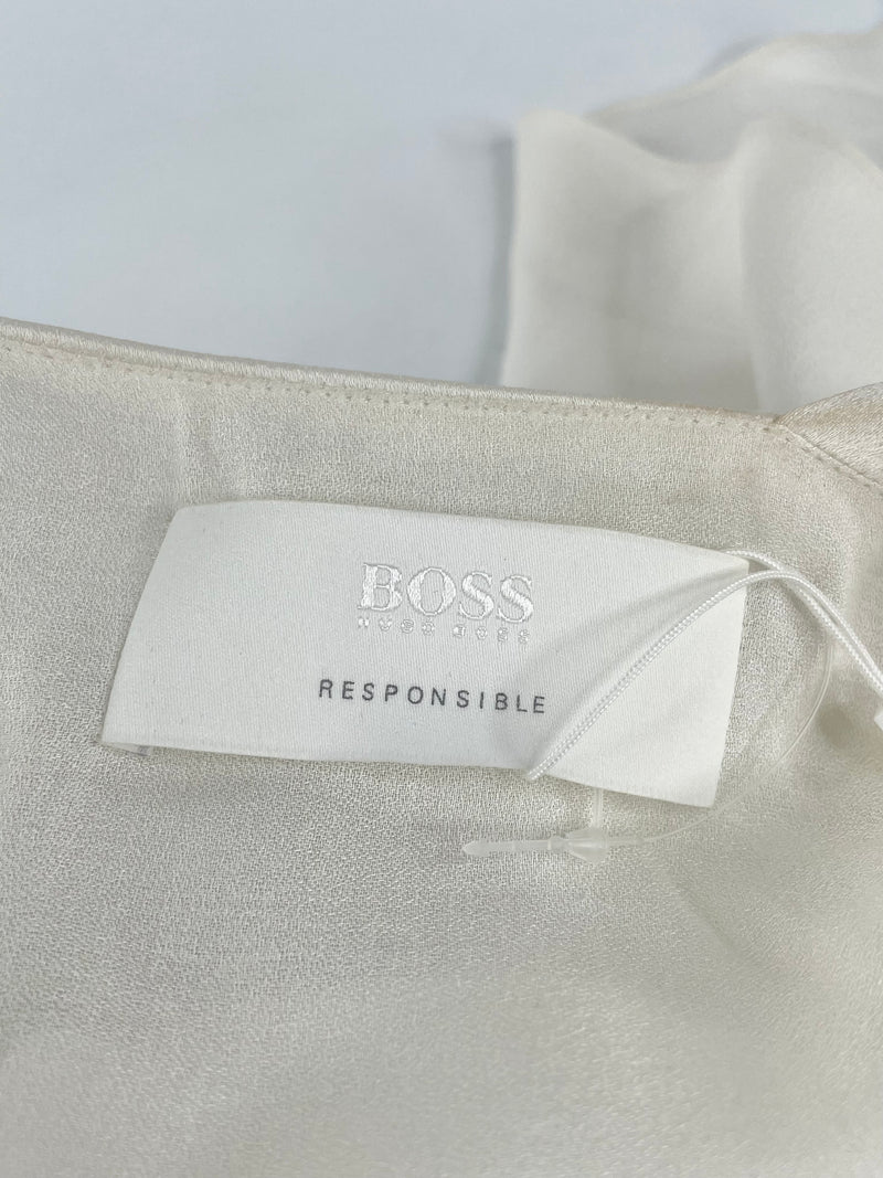 Hugo Boss White Crepe Off-Shoulder 'Deillora' Gown - AU8