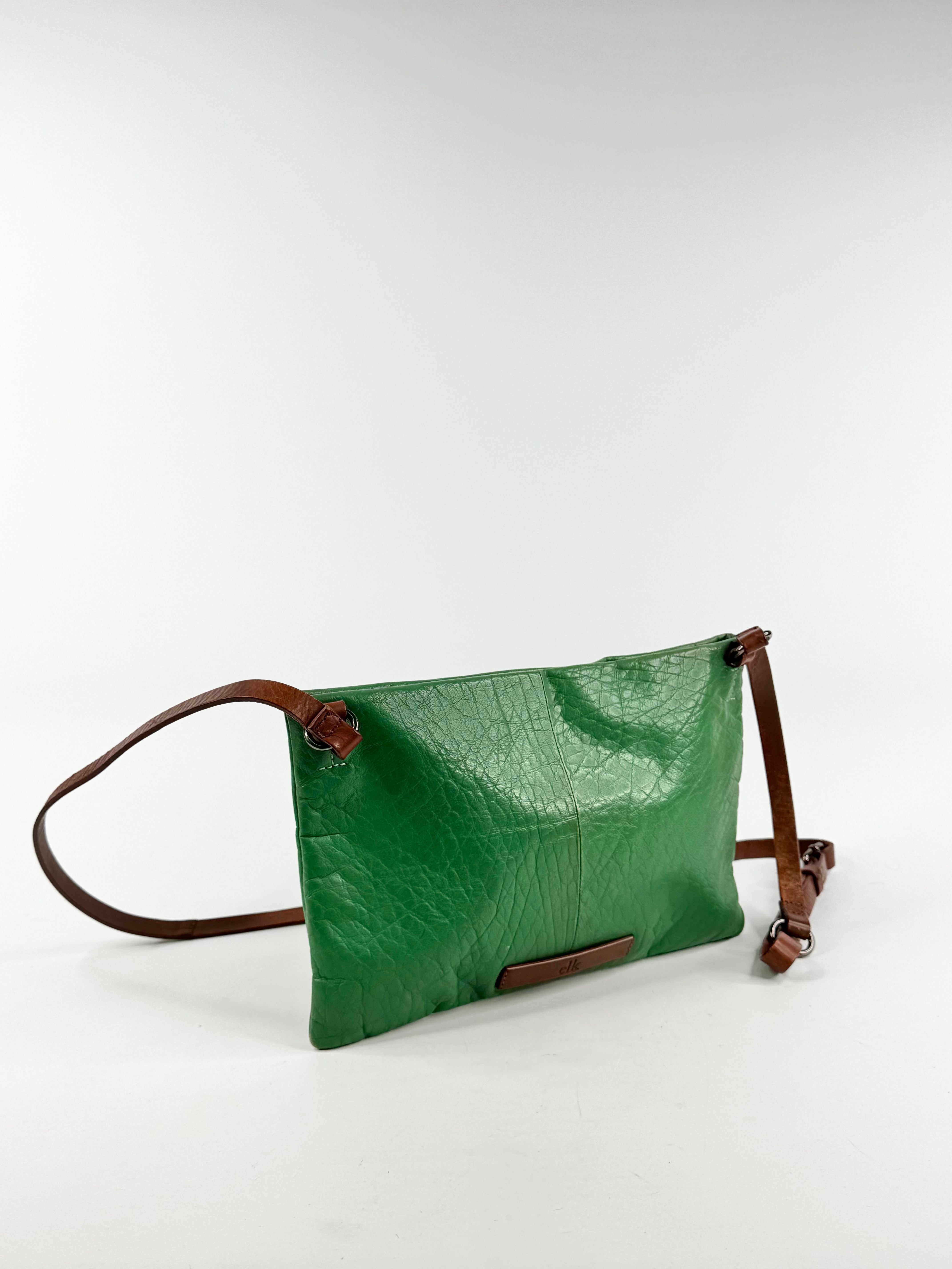 Elk Pine Green Leather Cross Body Bag