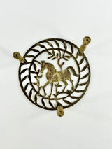 Mid Century Brass Unicorn Pot Stand