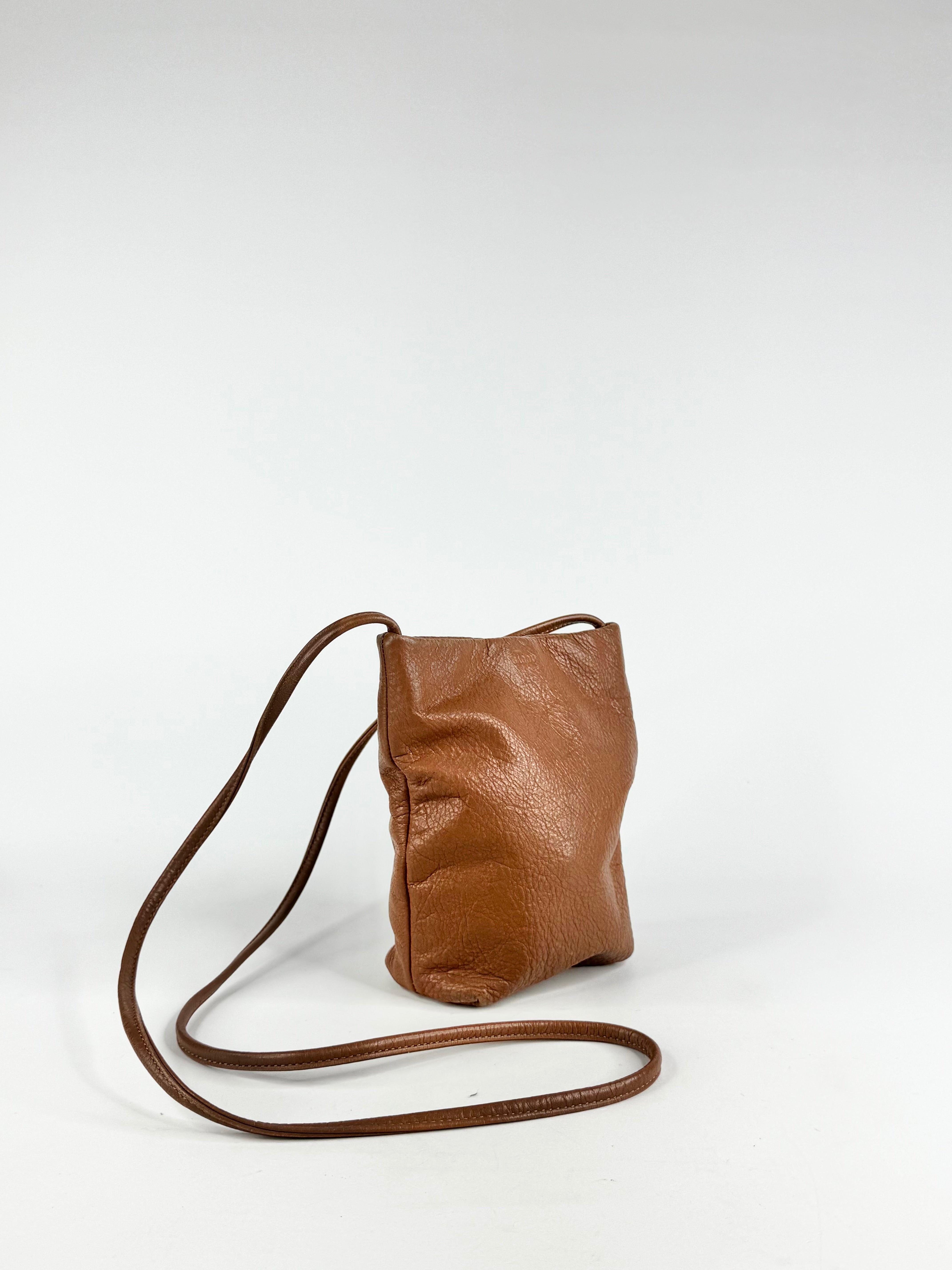 Baggu Tan Leather Cross Body Pouch