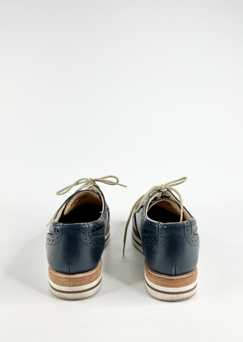 Ferrioni Navy Blue Brogue Lace Ups - EU37.5