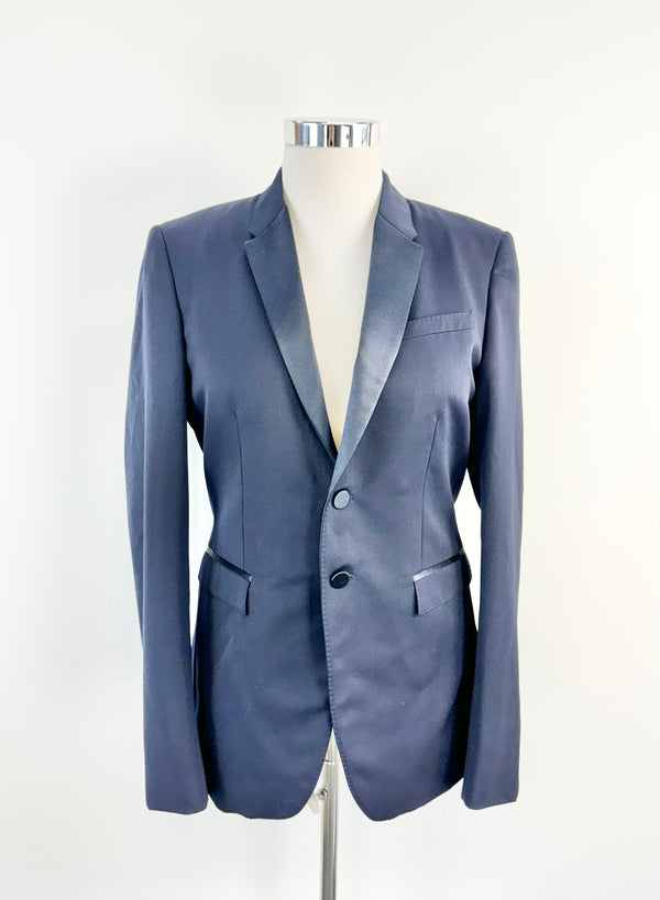 Burberry London Midnight Blue Wool Blazer - 52