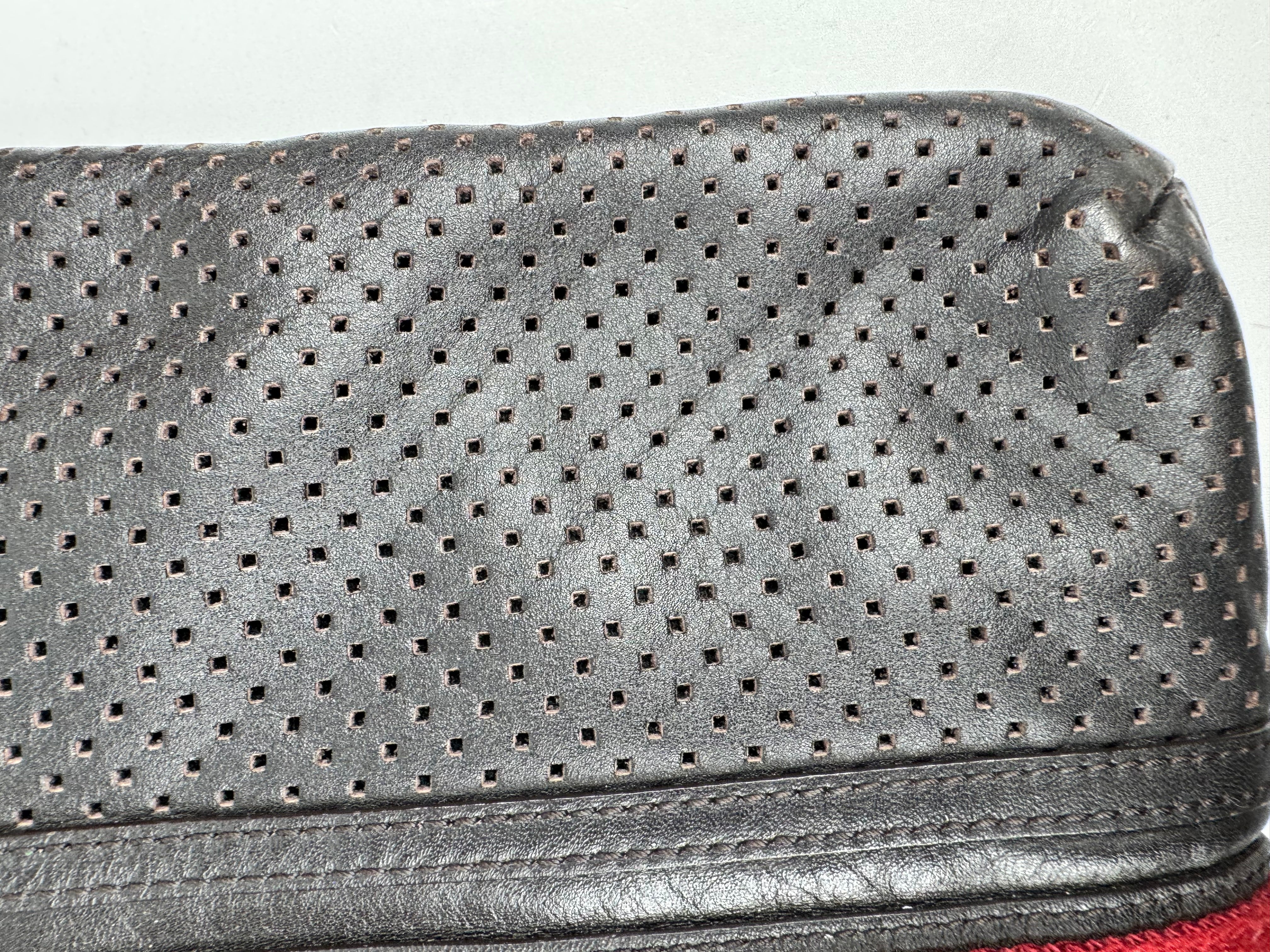Bally Black Pinhole Patterned Leather Messenger Bag