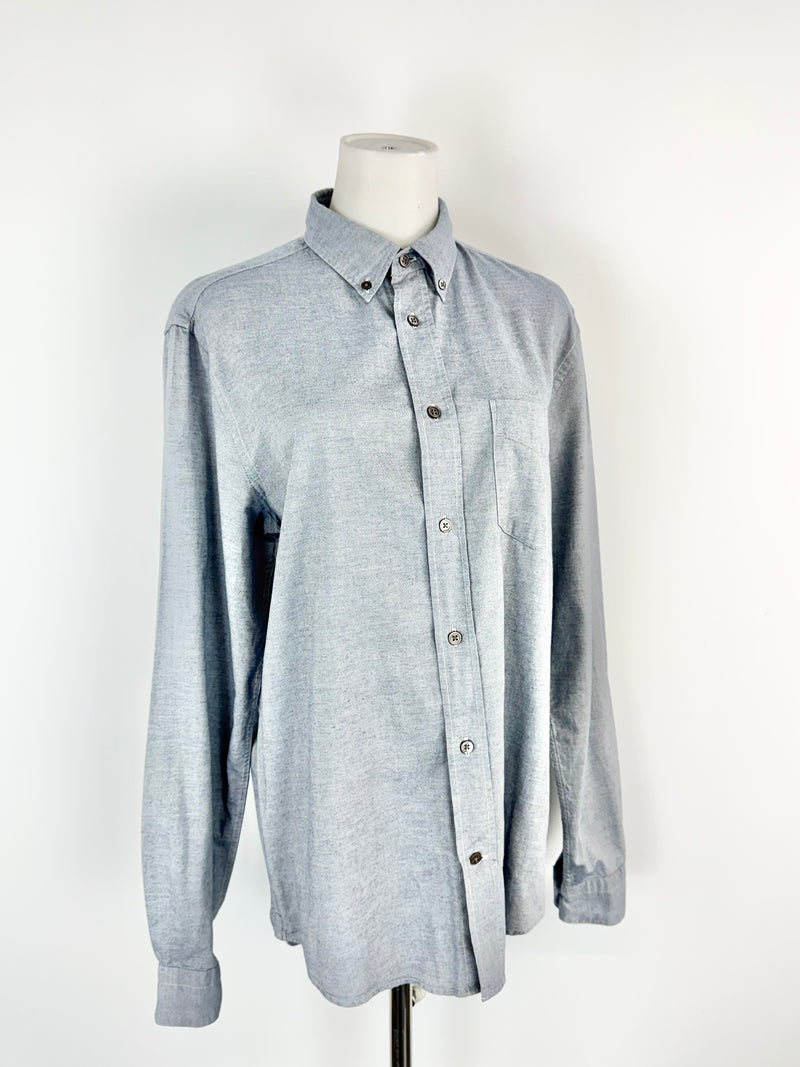 Acne Studios Blue Cotton Slim Fit Shirt - 48