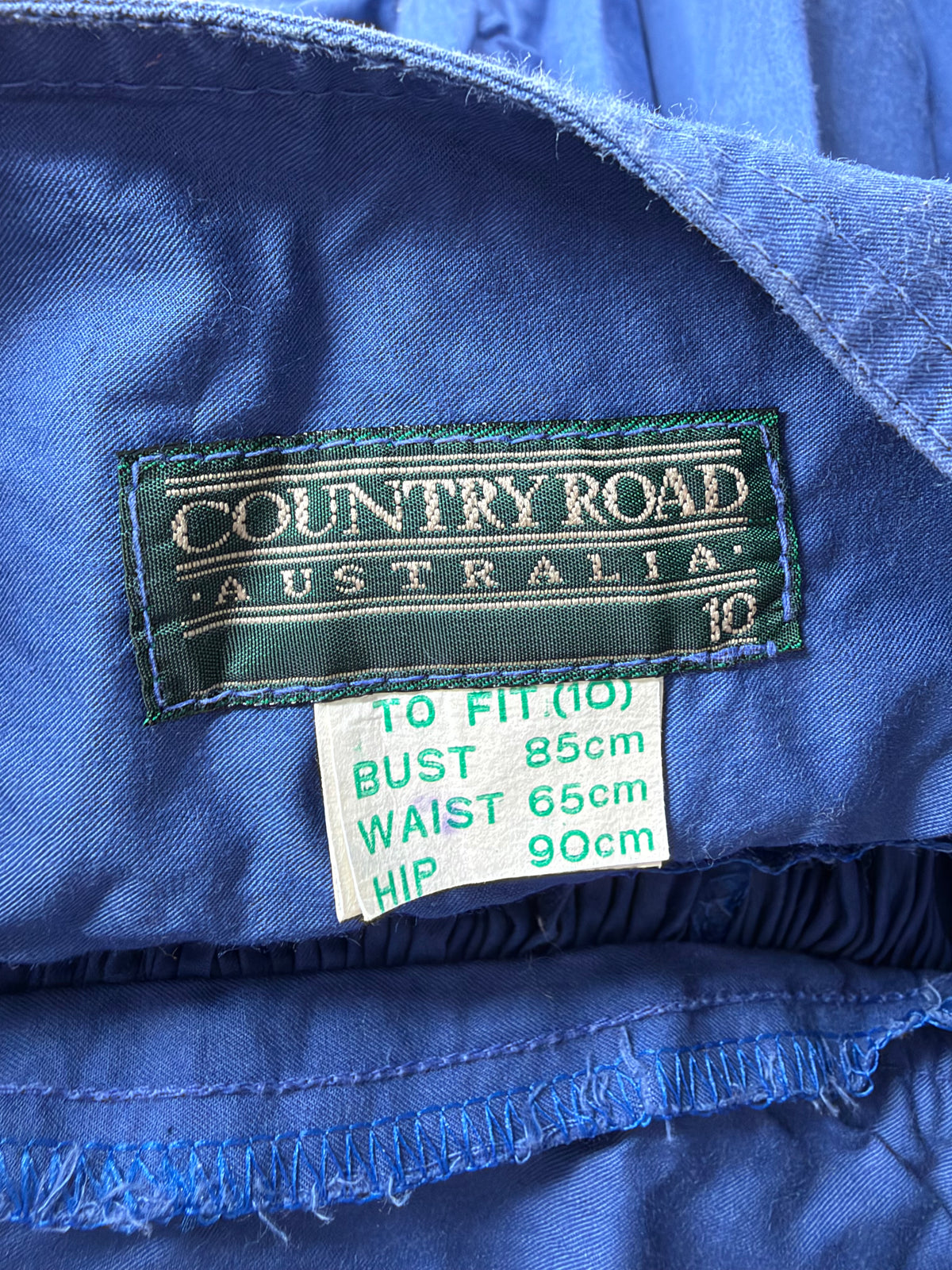 Vintage Country Road Blue Cotton Skirt - AU8/10
