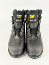 Caterpillar Black Leather 'Brakeman' Steel-Capped 6" Work Boots - EU41