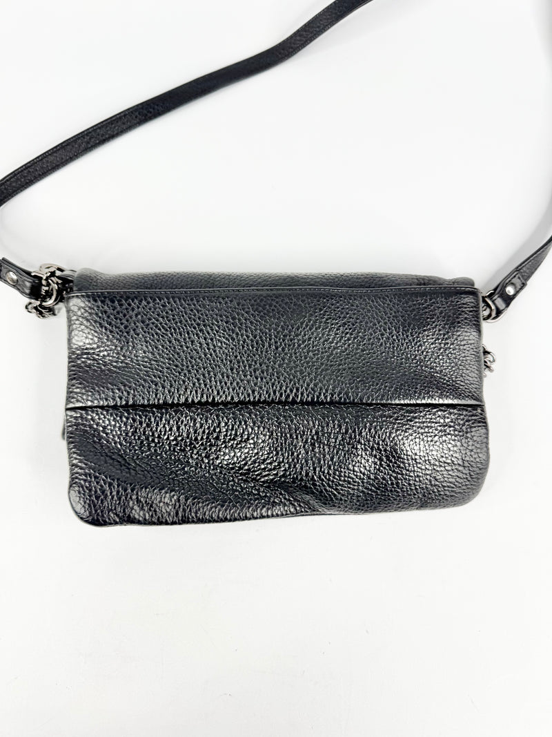 Status Anxiety Black Grained Folded Leather Bag