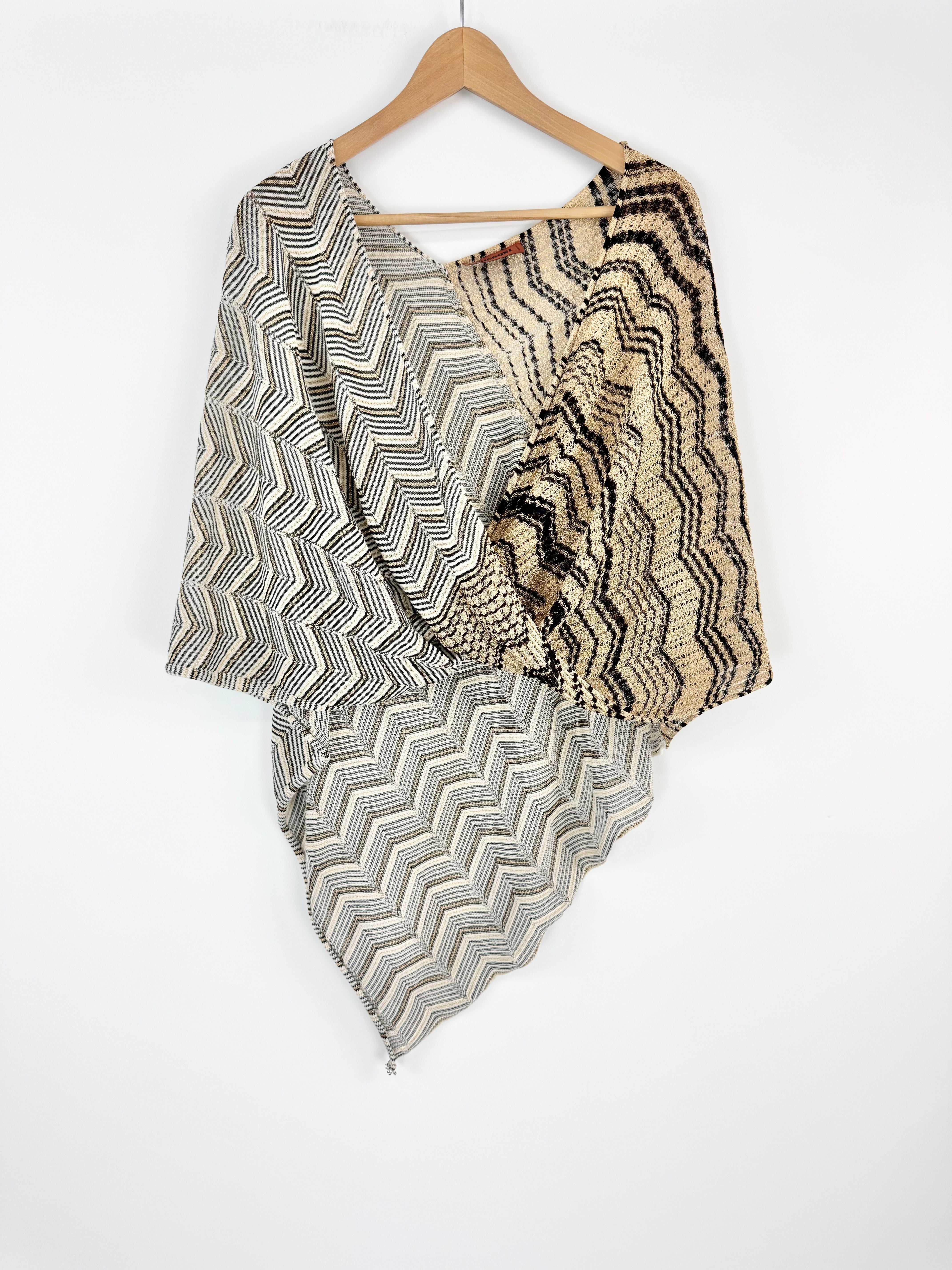 Missoni Metallic Gold Black & Cream Knit Top - AU8/10/12