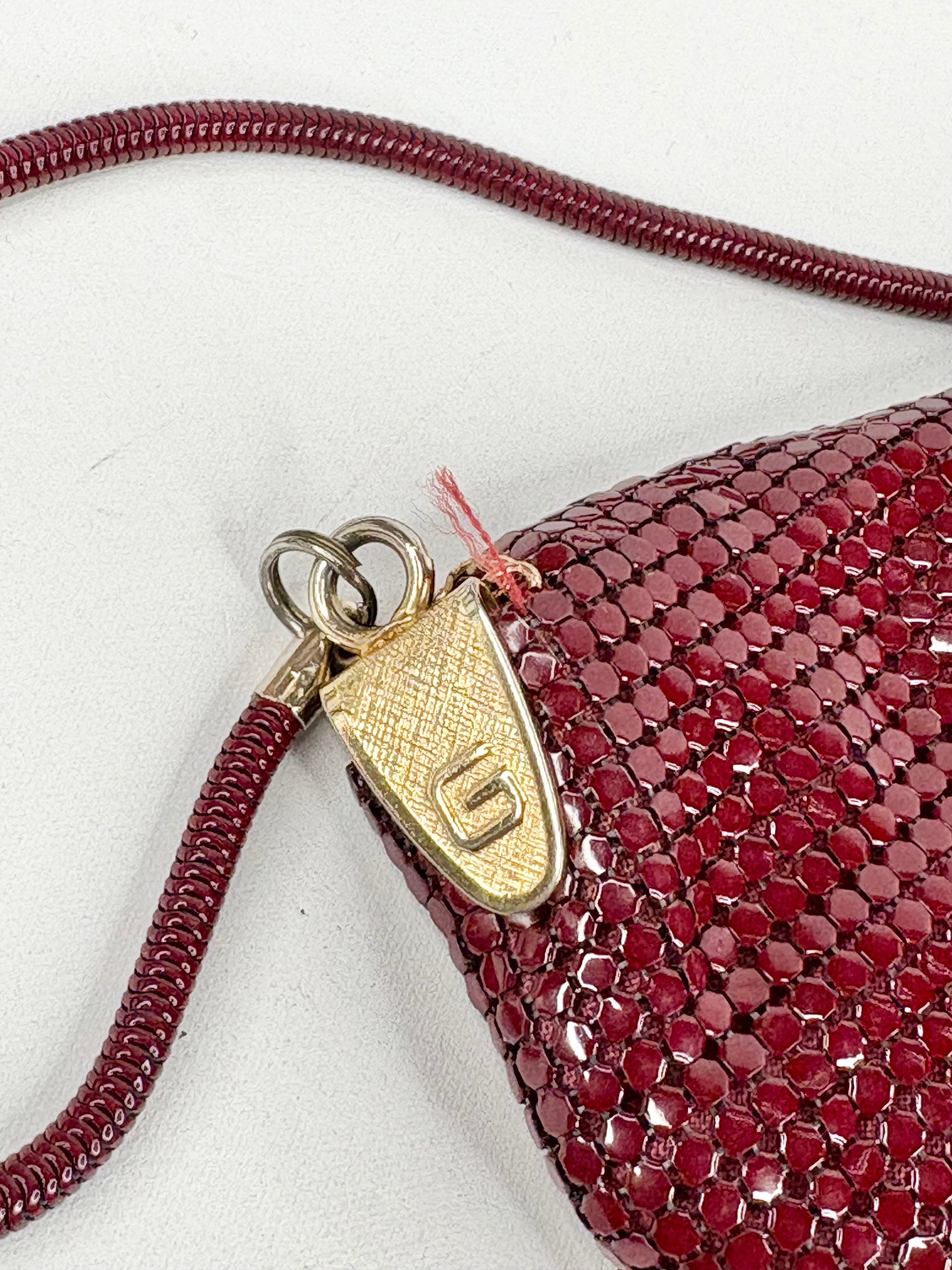 Vintage Glomesh Burgundy Envelope Shoulder Bag