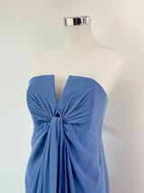 Zimmermann Periwinkle Knot Silk Strapless Gown - AU10