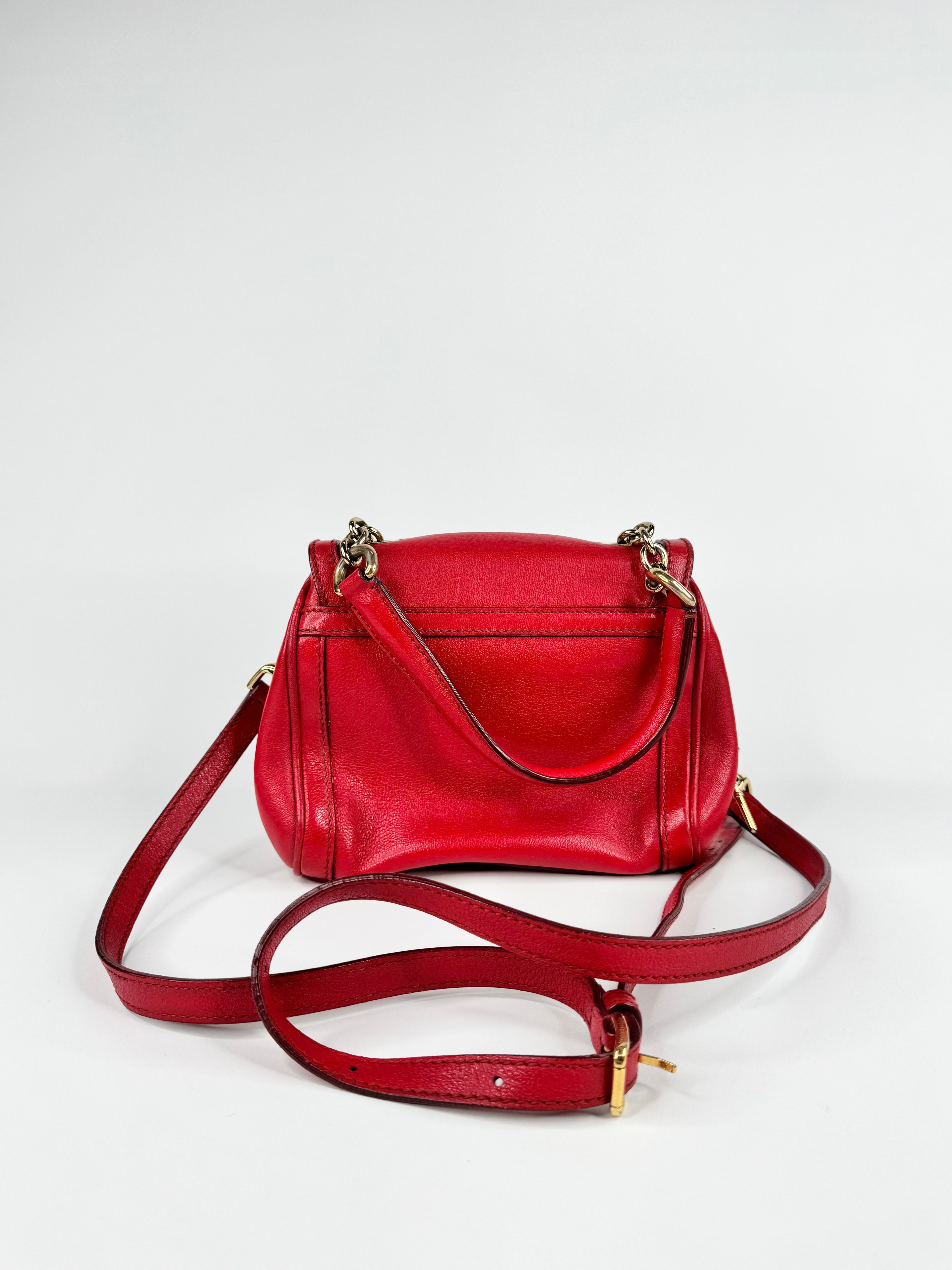 Dolce & Gabbana Red Leather Top Handle Handbag