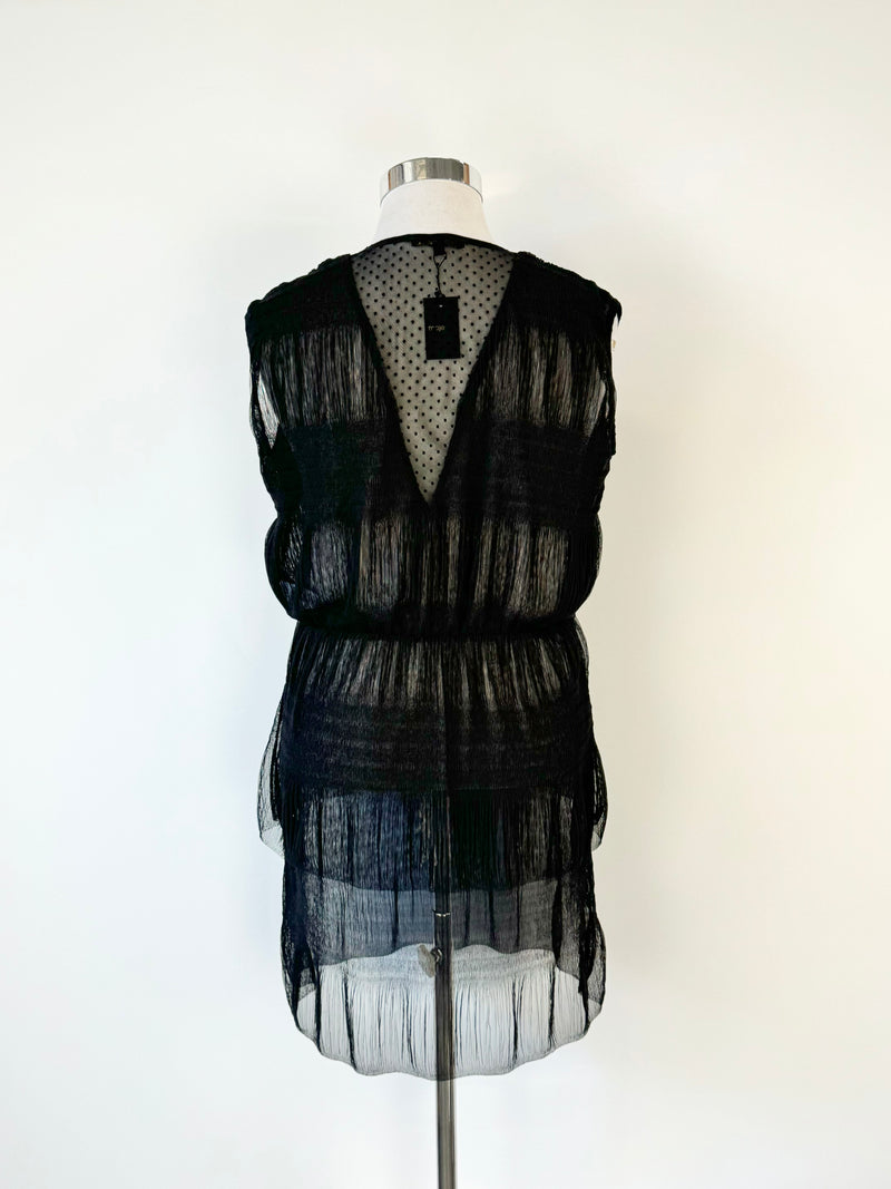 Maje Sheer Black Mesh Dress NWT - AU10/12