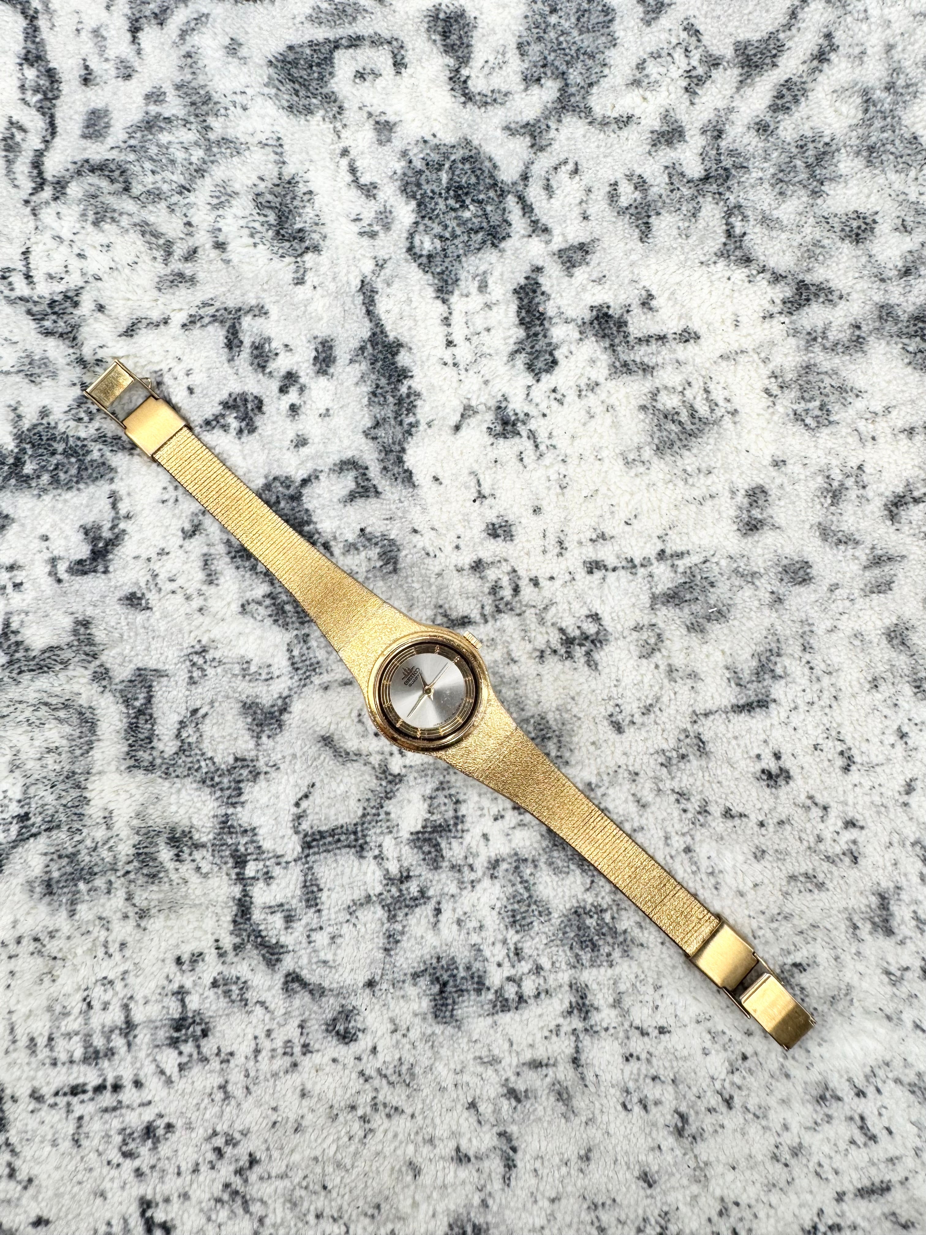 Vintage 80s Seiko 'Galaxy' Gold Toned Wristwatch
