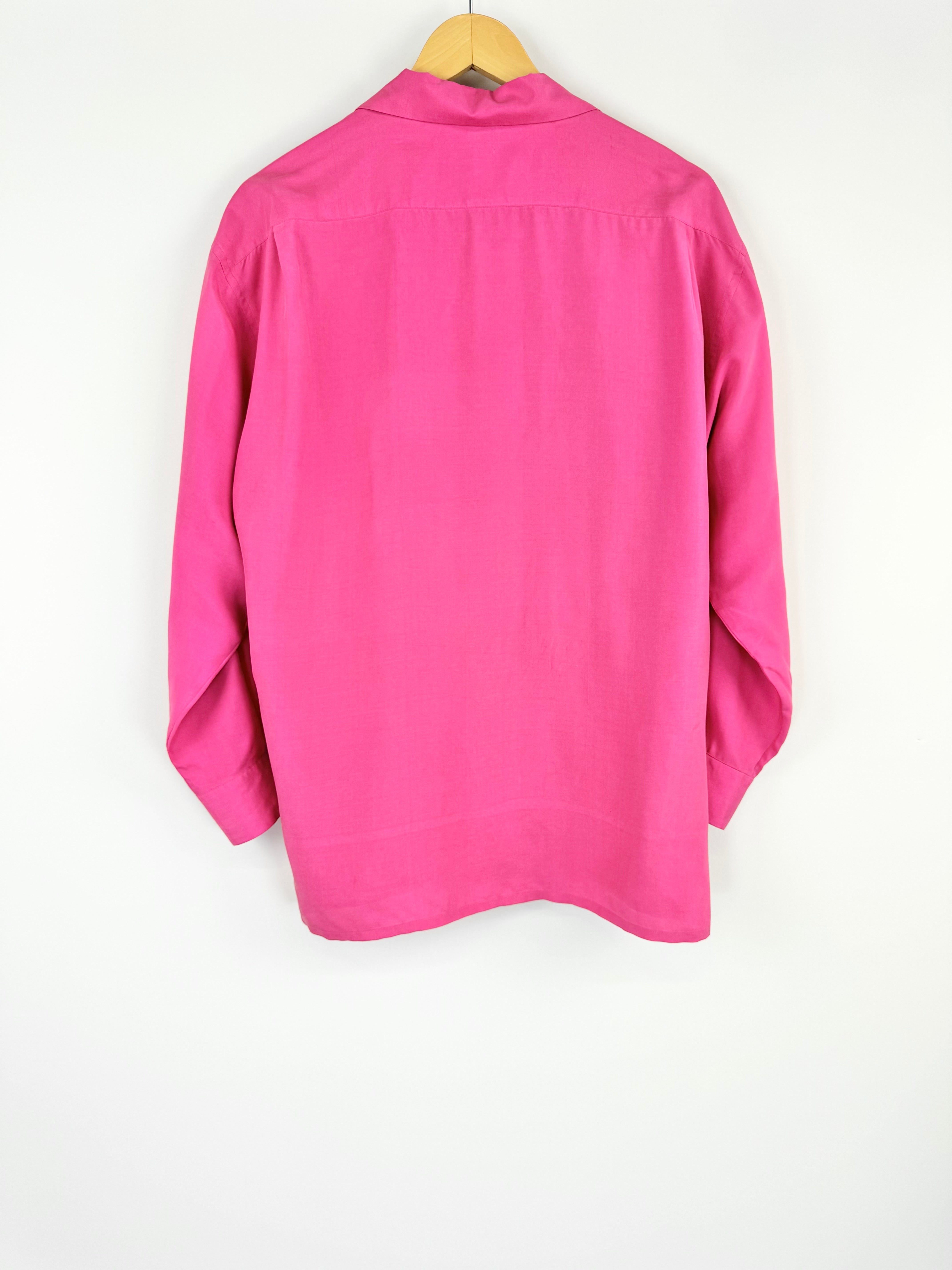 Vintage Country Road Magenta Silk Shirt - M