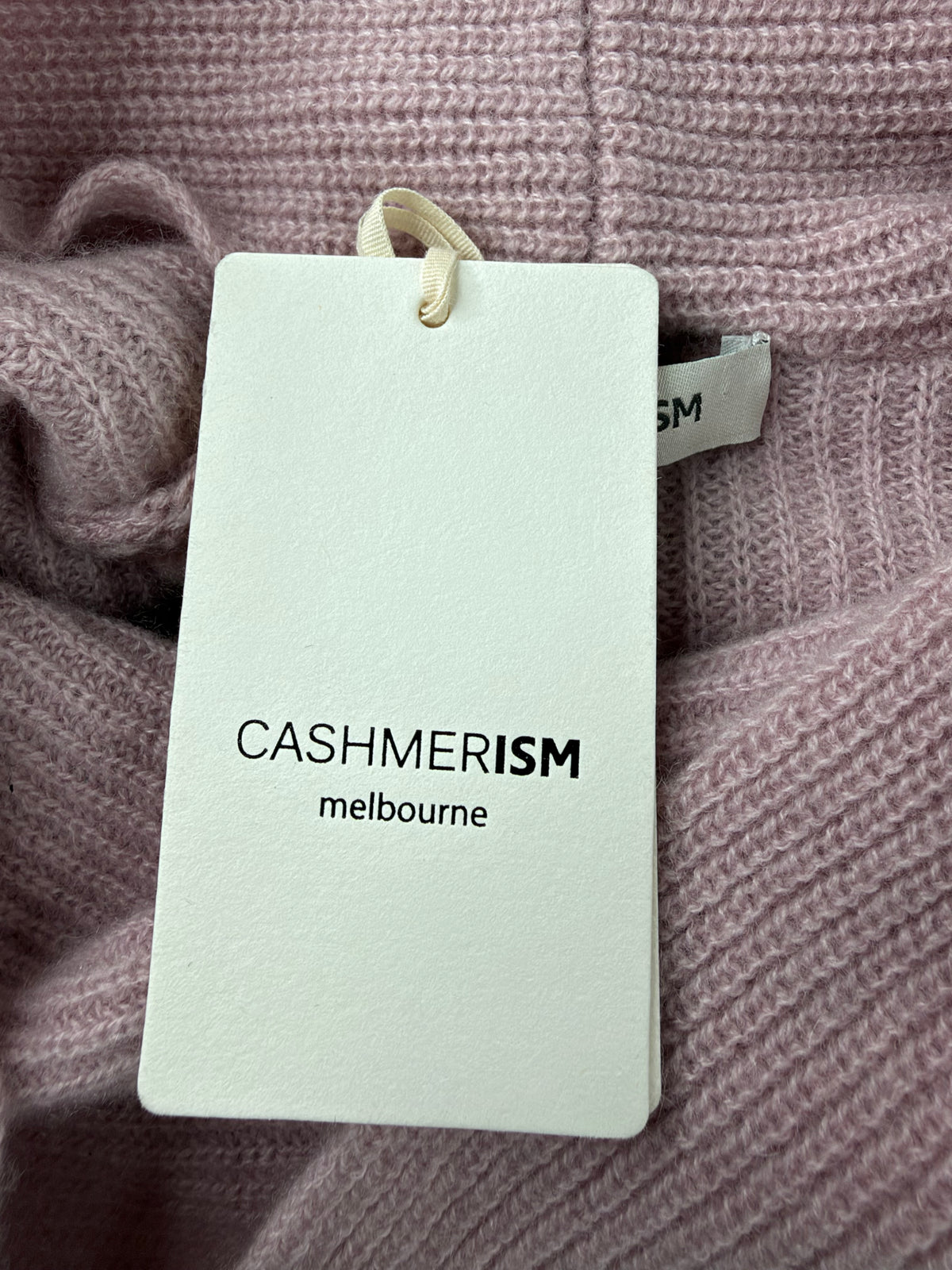 Cashmerism Dusty Pink Cashmere Rib Knit Cowl Neck Crop Top NWT - AU12