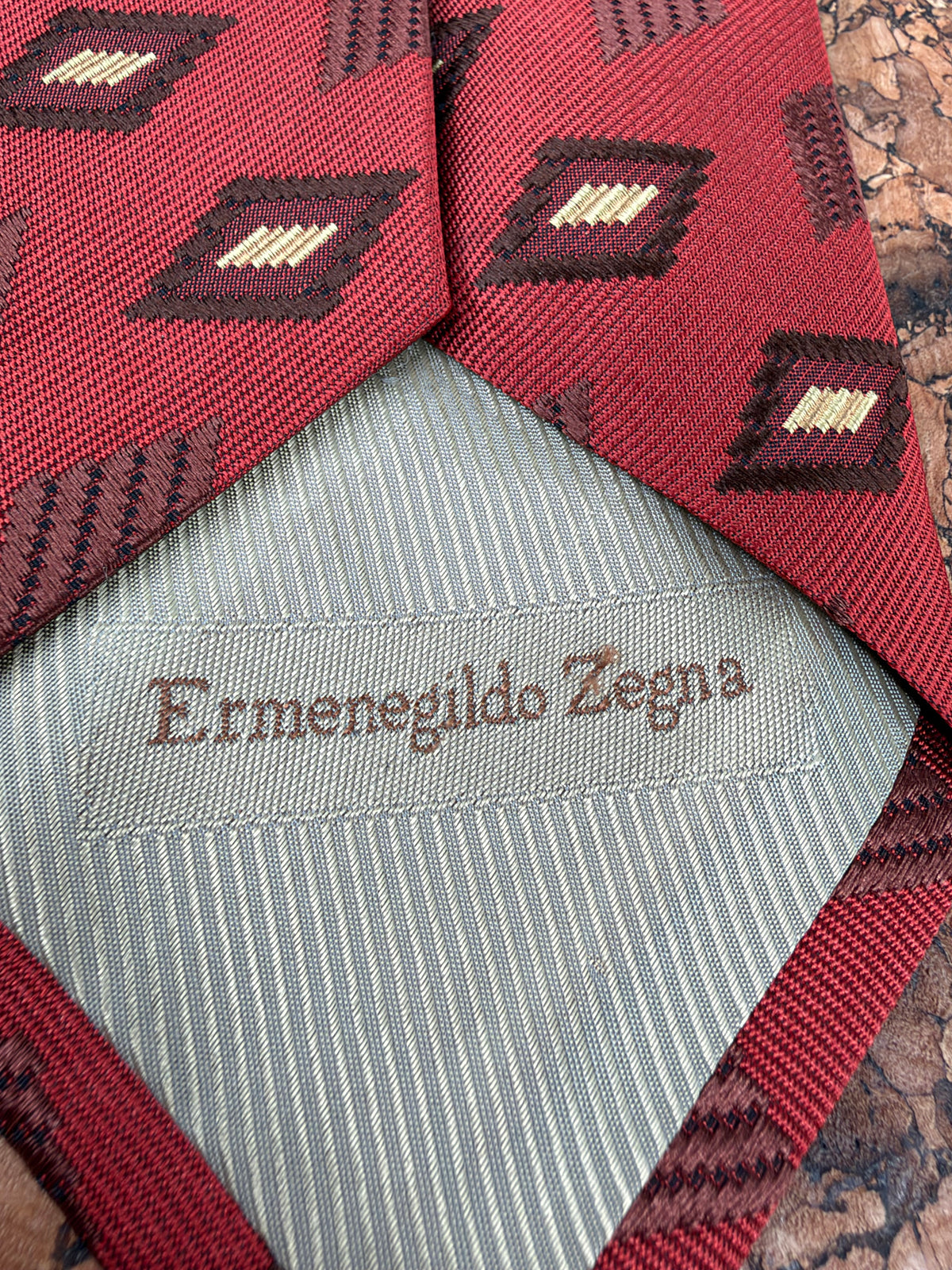 Zegna Diamond Patterned Silk Tie