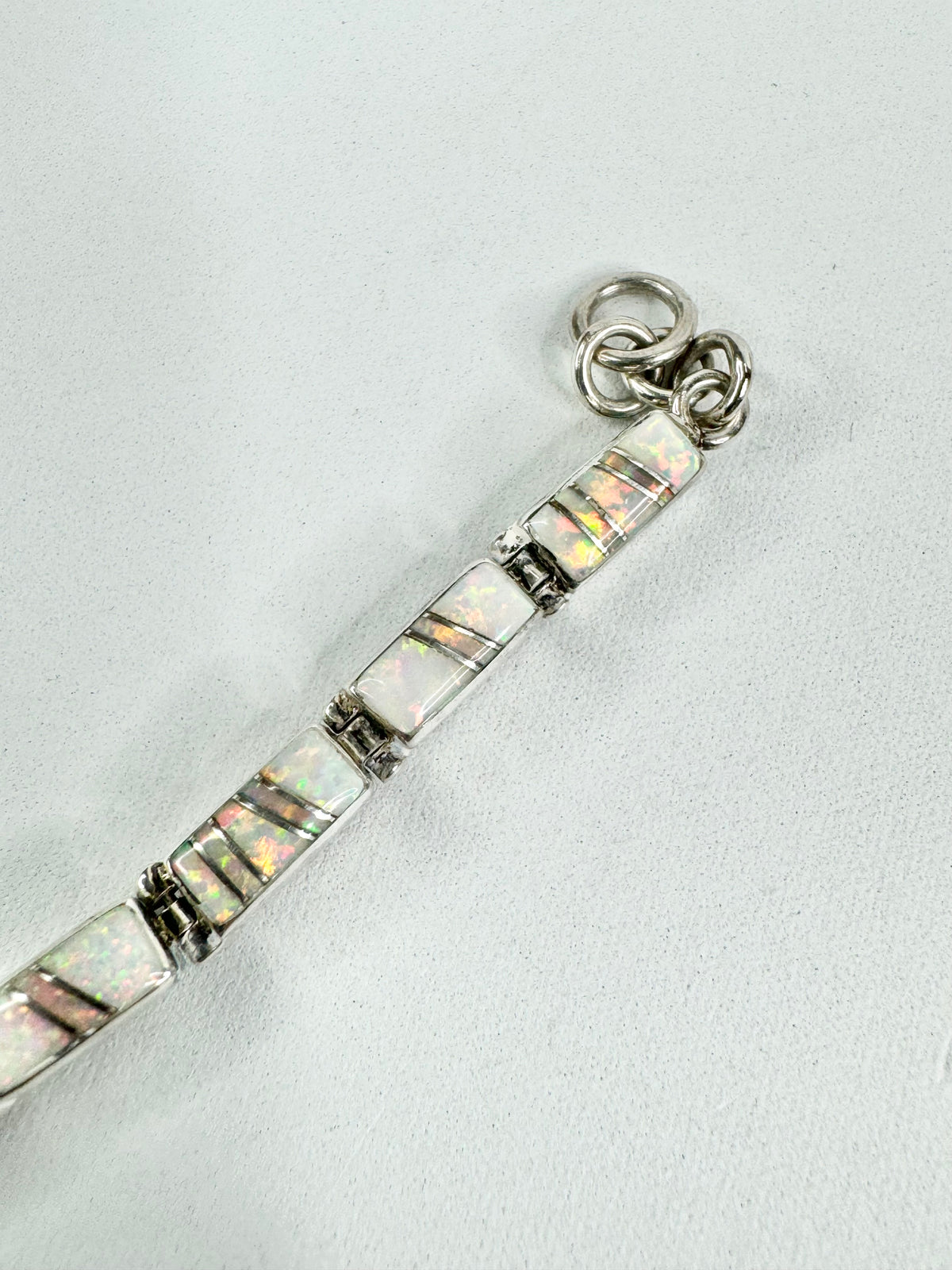 Vintage Silver Semi-Precious Gemstones & Opal Bracelet