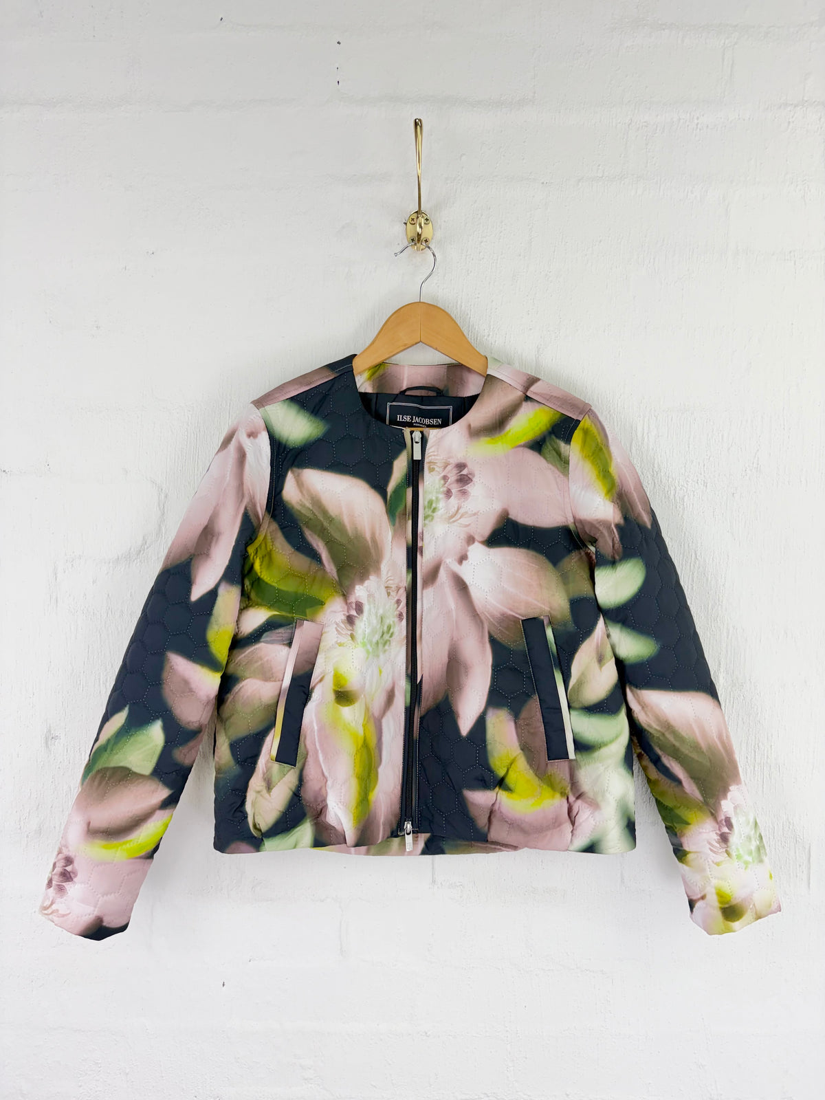 llse Jacobsen Pink & Green Honeycomb Quilted Jacket - AU8/10