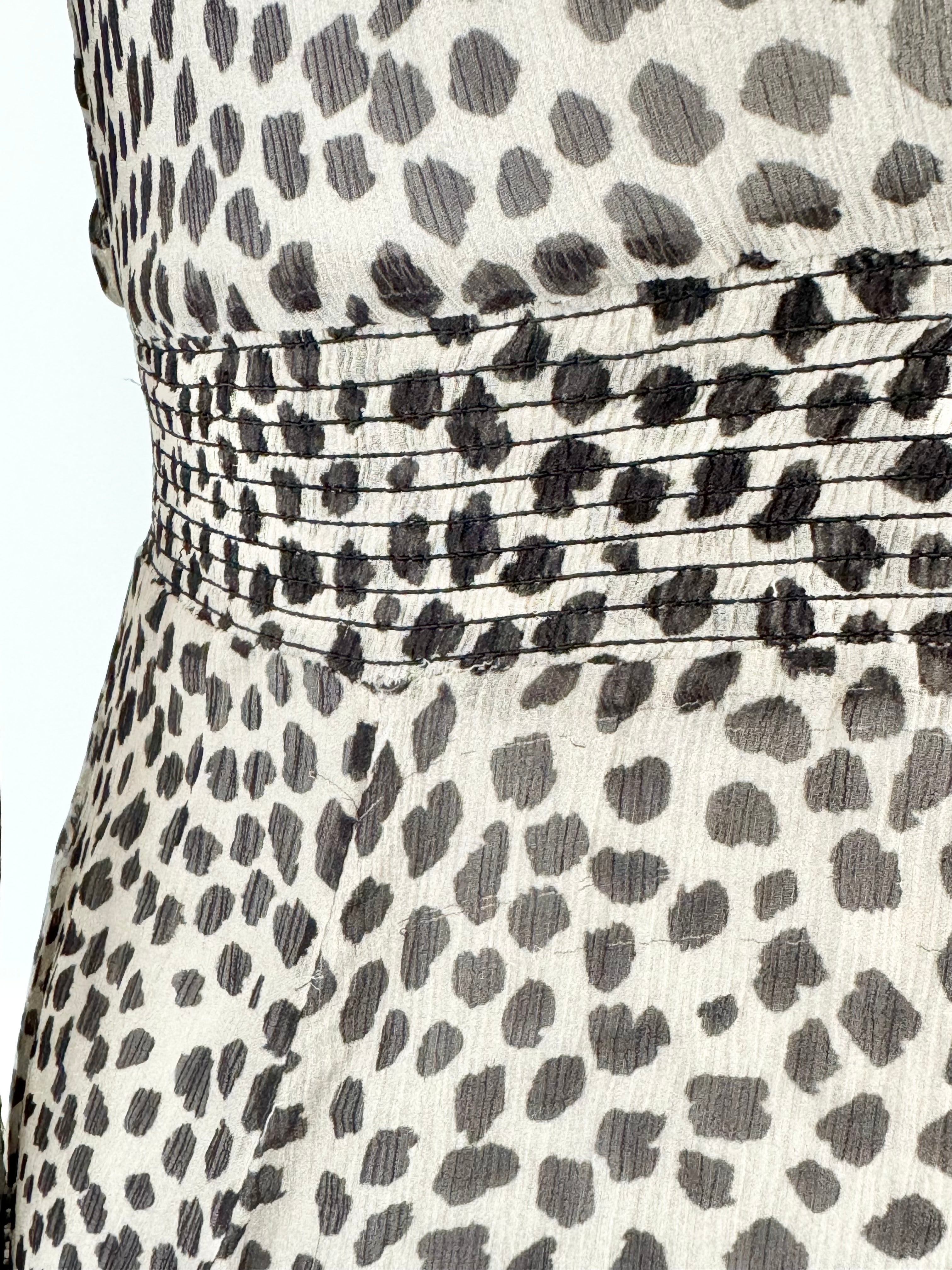 Husk Black & White Patterned Crepe Silk Maxi Dress - AU10