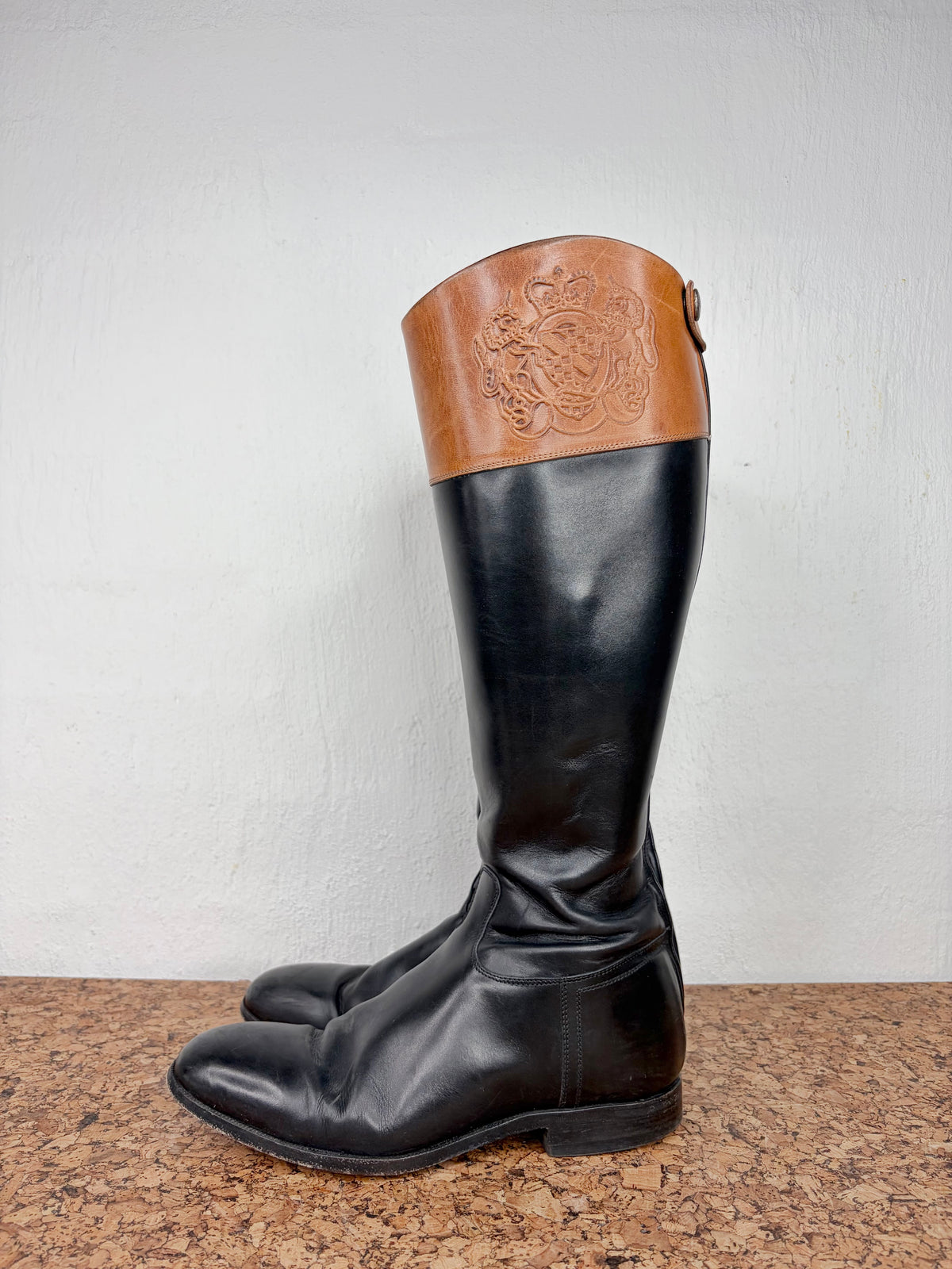Alberto Fasciani Black & Tan Leather Riding Boots - EU39