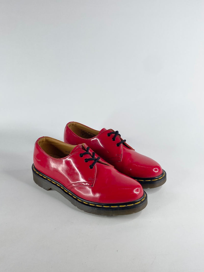 Dr. Marten 10084 Strawberry Red Patent Leather Oxfords - EU39