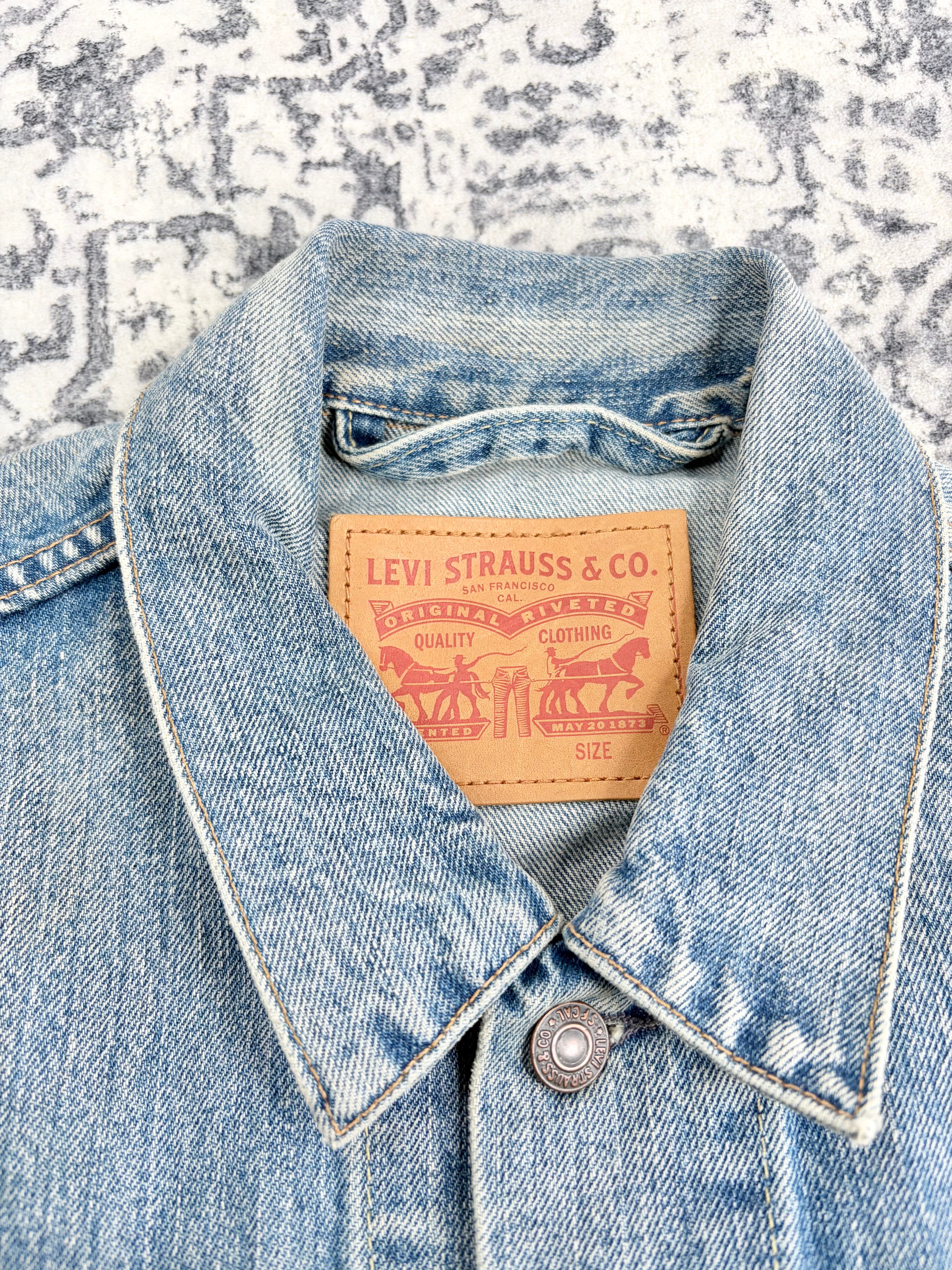 Levi's Pale Blue Denim Studded Vest - M