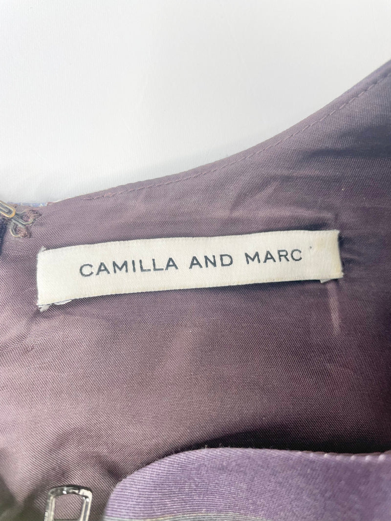 Camilla & Marc Maroon Chain Stripe 'Juniper' Midi Dress - AU8