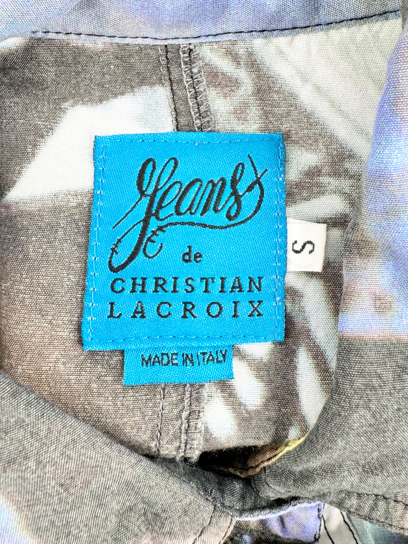 Jeans by Christian Lacroix Blue Fitted Photograph Shirt - AU6/8