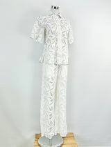 O.P On Parks Sheer White Lace Two Piece - AU8/6