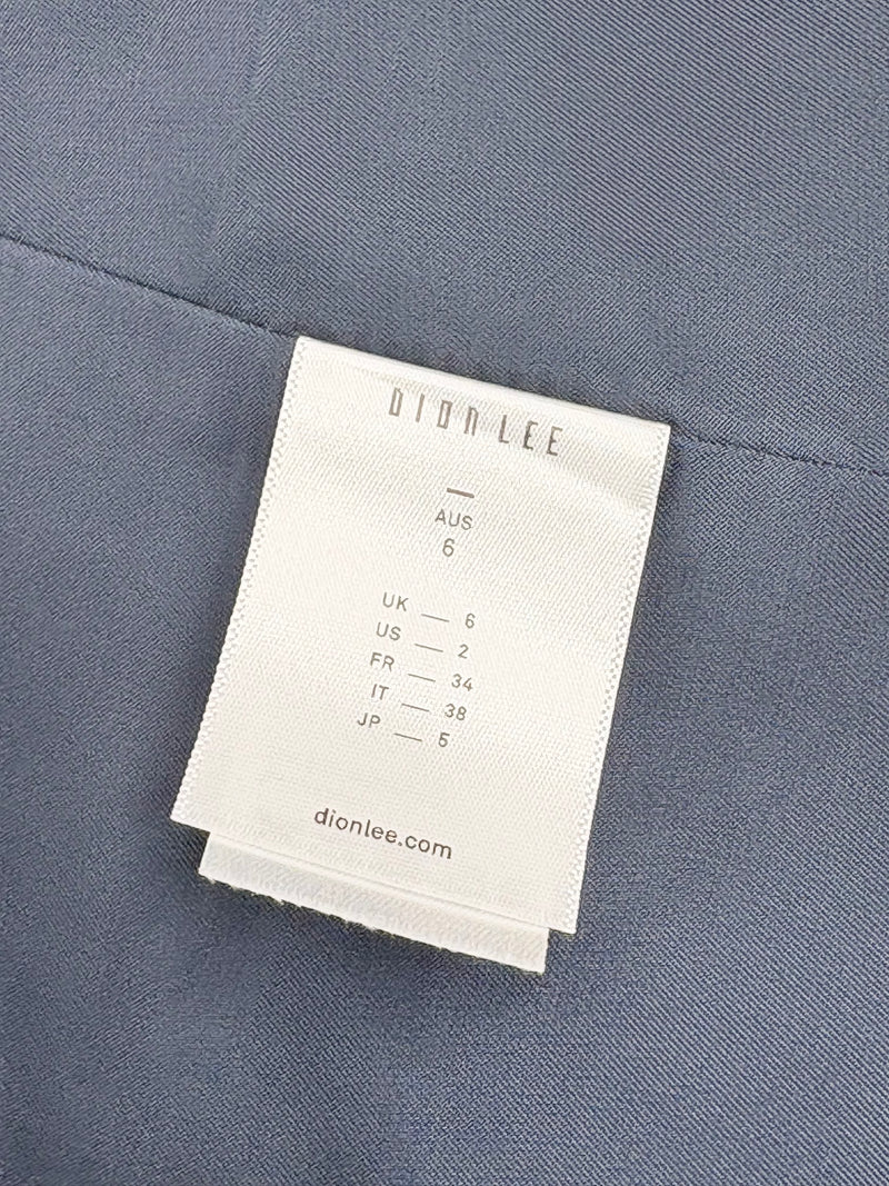 Dion Lee Ink Wool Tailoring Belted Lapel Coat Dress - AU6/8