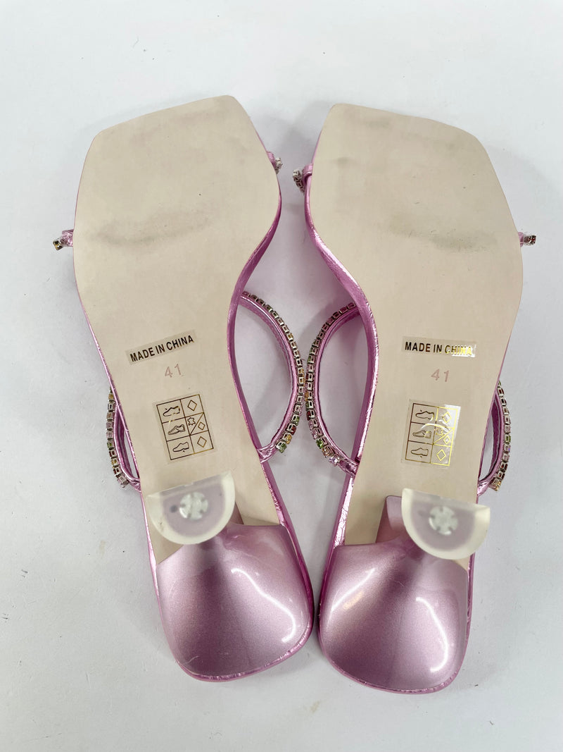Jeffrey Campbell Iridescent Pink Studded Sandals - EU41
