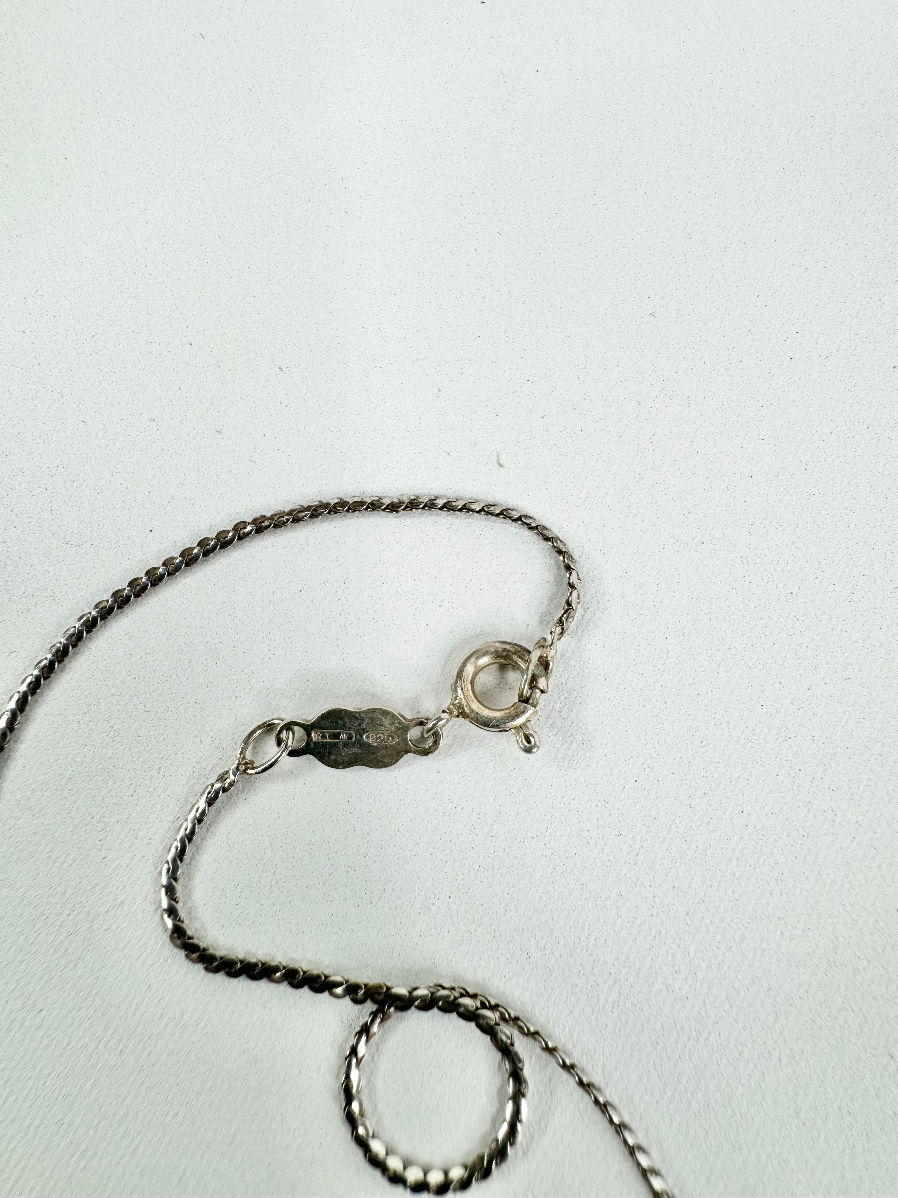 Oroton Silver Chain and Oval Pendant
