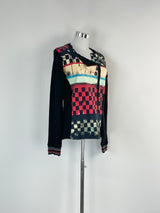 Aventures des Toiles Black Knit Abstract Print Sweater - AU10/12