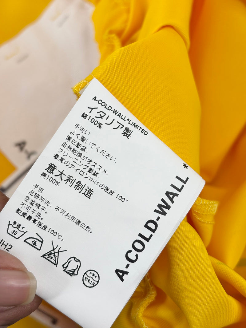 A-Cold Wall ACW Yellow Cropped Cutout Hoodie - AU8/10