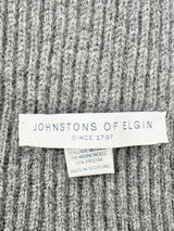 Johnstons of Elgin Charcoal Rib-Knit Wool Scarf