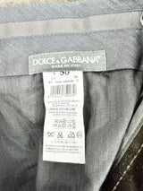 Dolce & Gabbana Wood Deep Brown Velvet Suit - 50
