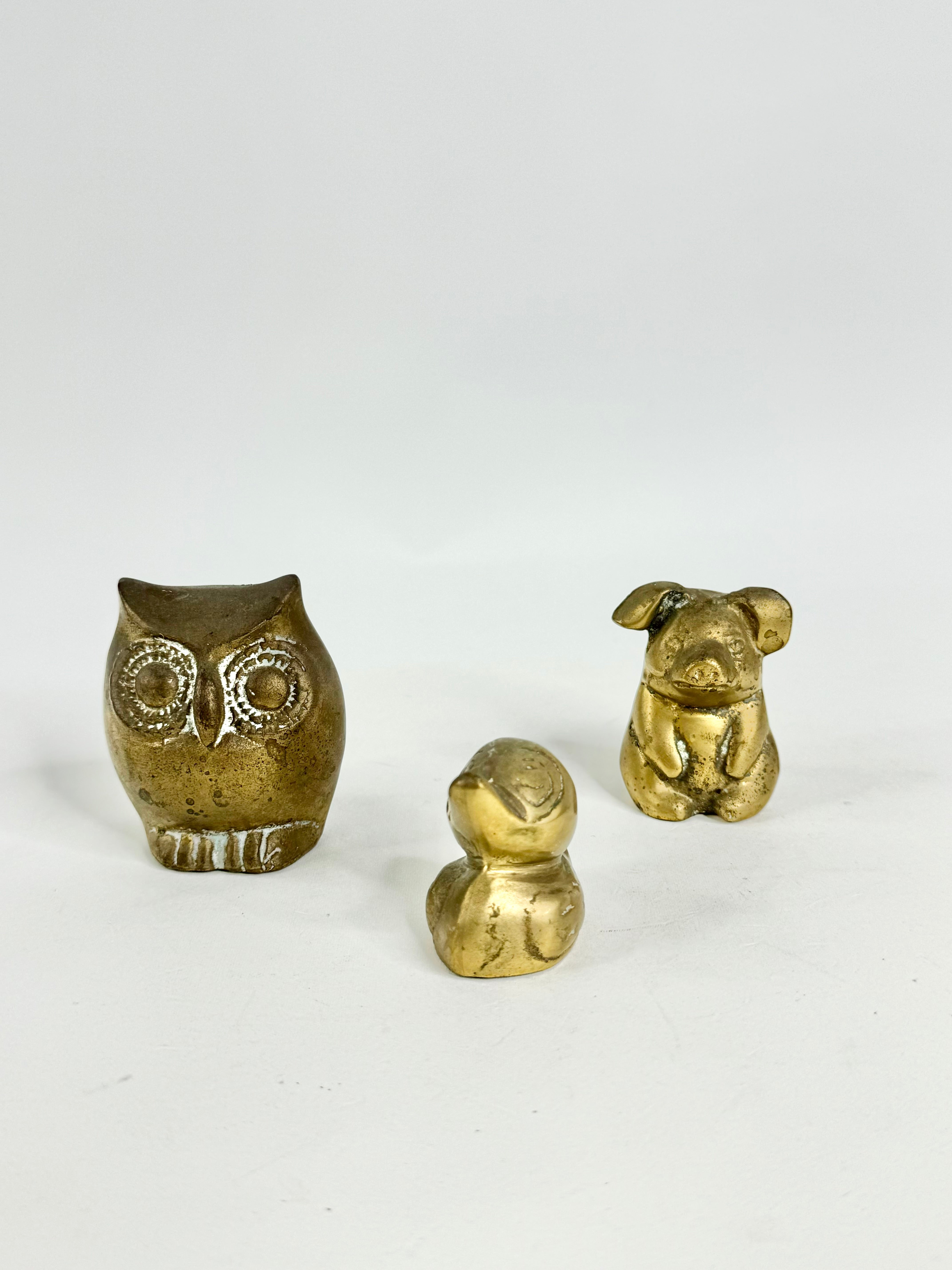 Set of 3 Brass Animal Ornaments