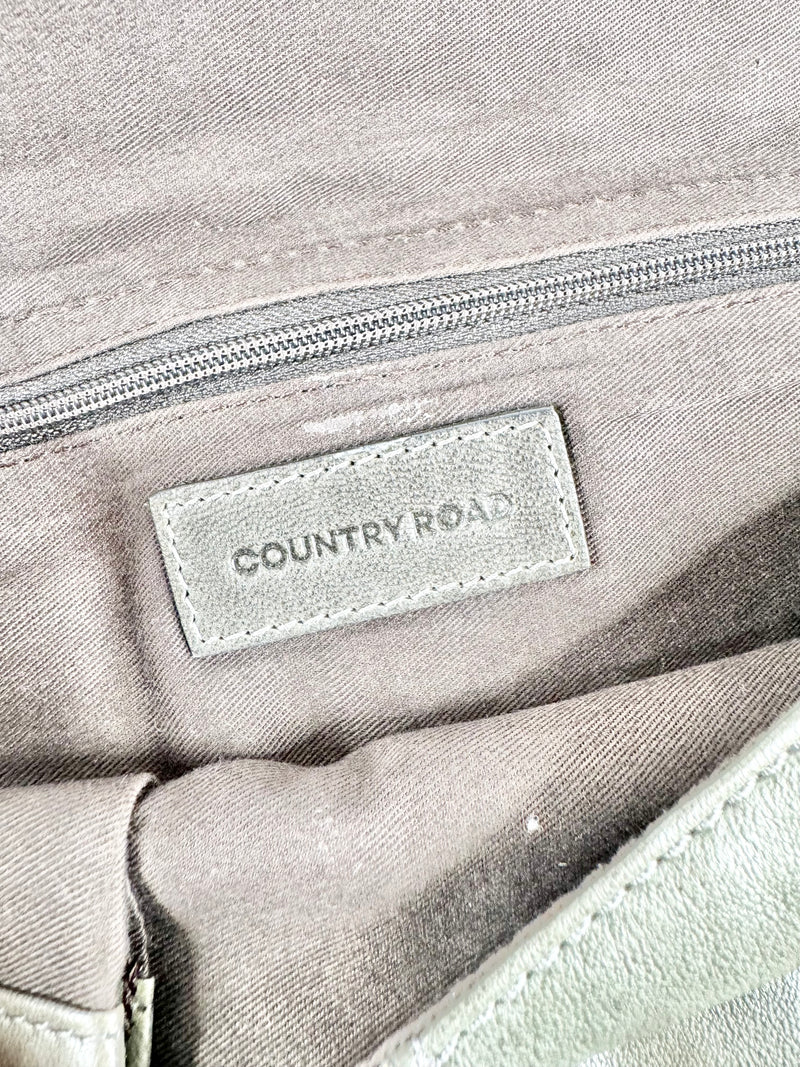 Country Road Olive Green Clutch