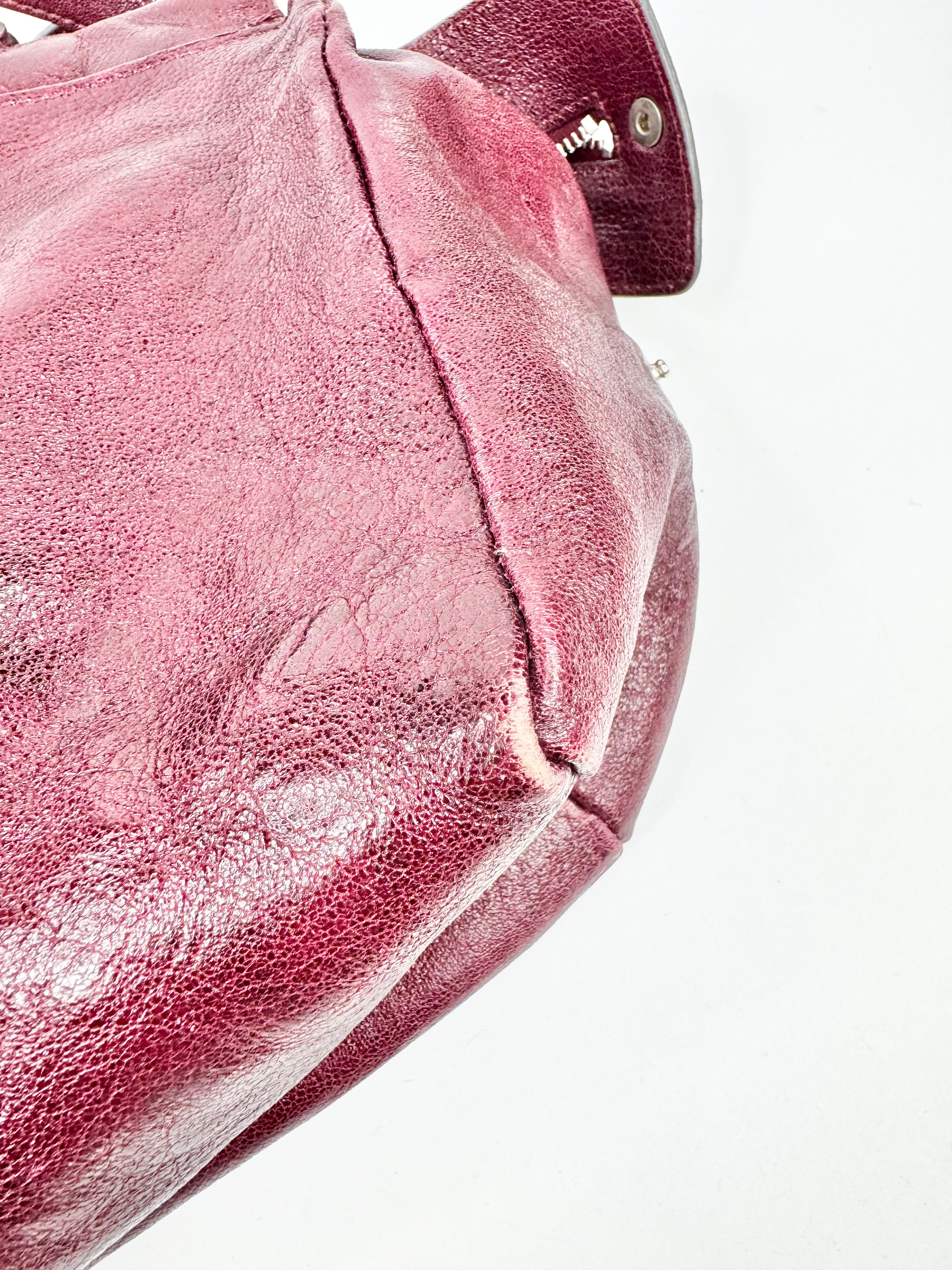 Chloé Burgundy Leather Saskia Square Tote Bag