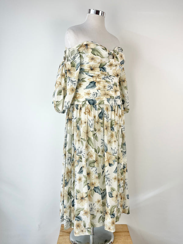 Bec + Bridge Fleurette Floral Print Off-Shoulder Maxi Dress - AU14