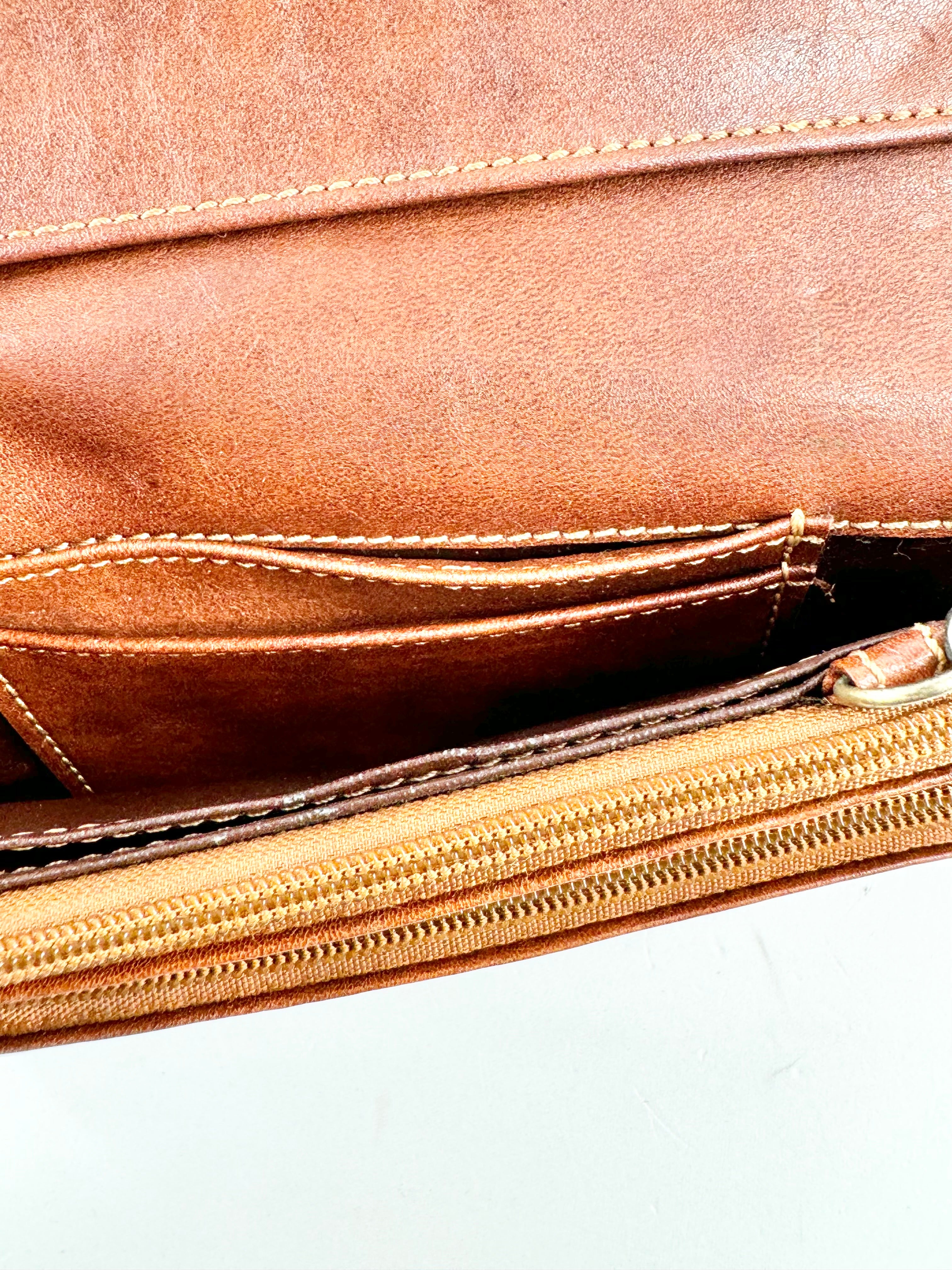 Cellini Deep Tan Mini Cross Body Bag