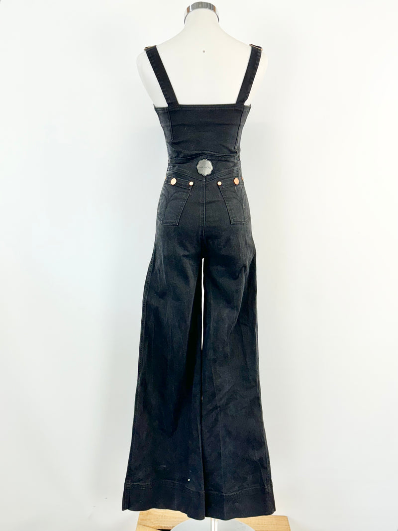 Alice McCall Black Flared 'Quincy' Overalls - AU6