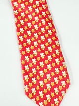 Ermenegildo Zegna Red Floral Silk Tie