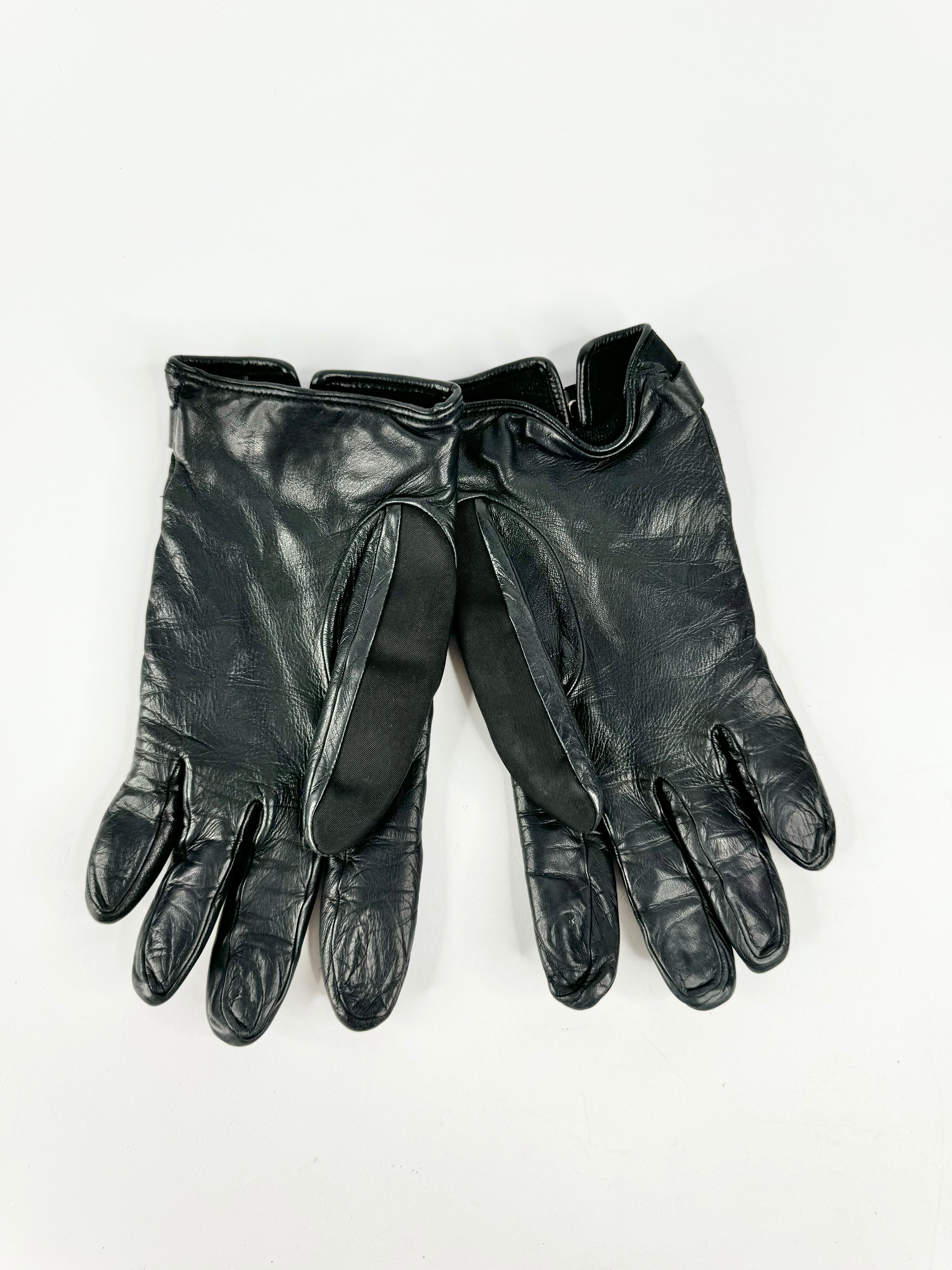 Prada Black Leather Gloves