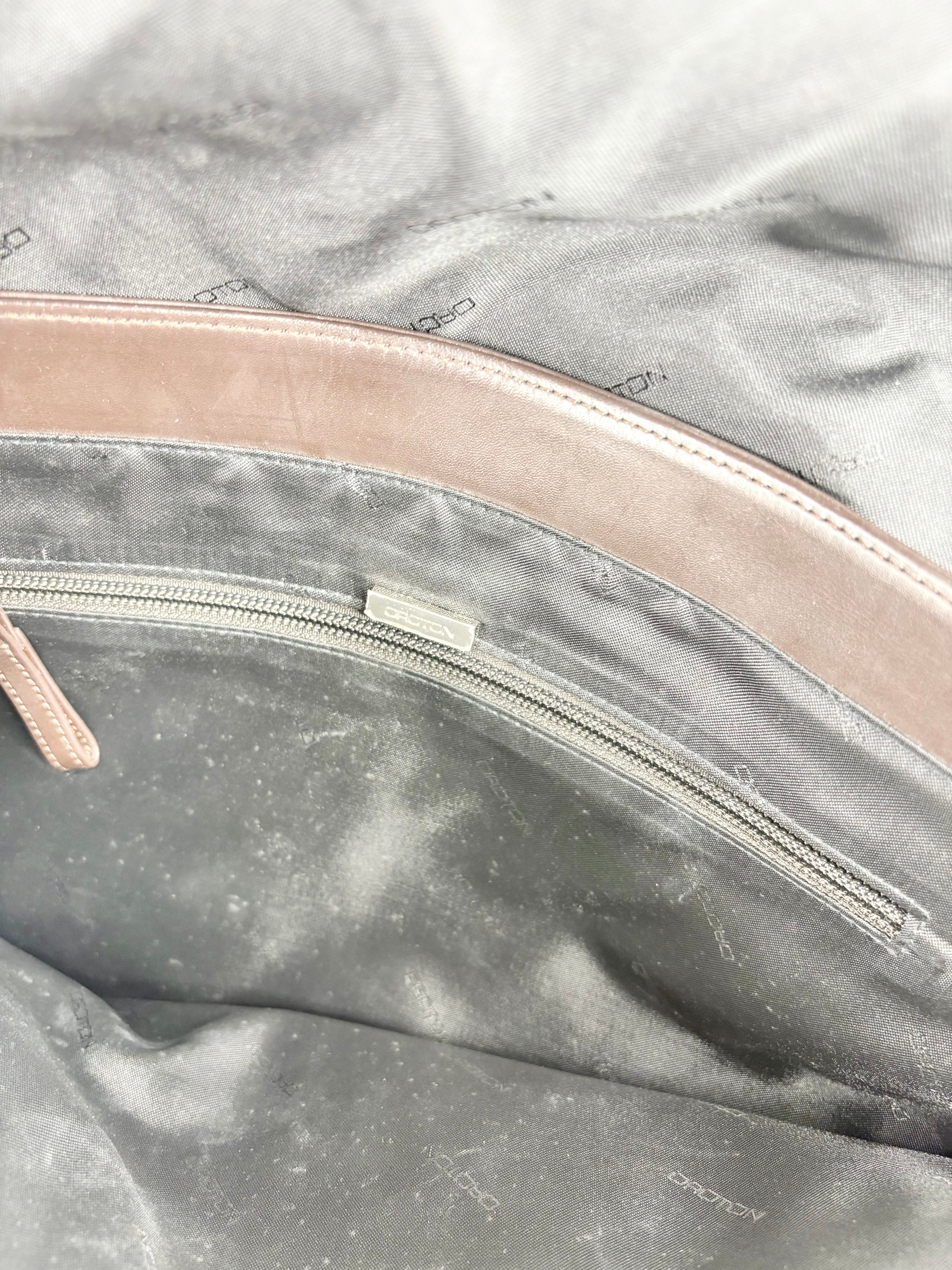 Oroton Chocolate Brown Smooth Leather Messenger Bag