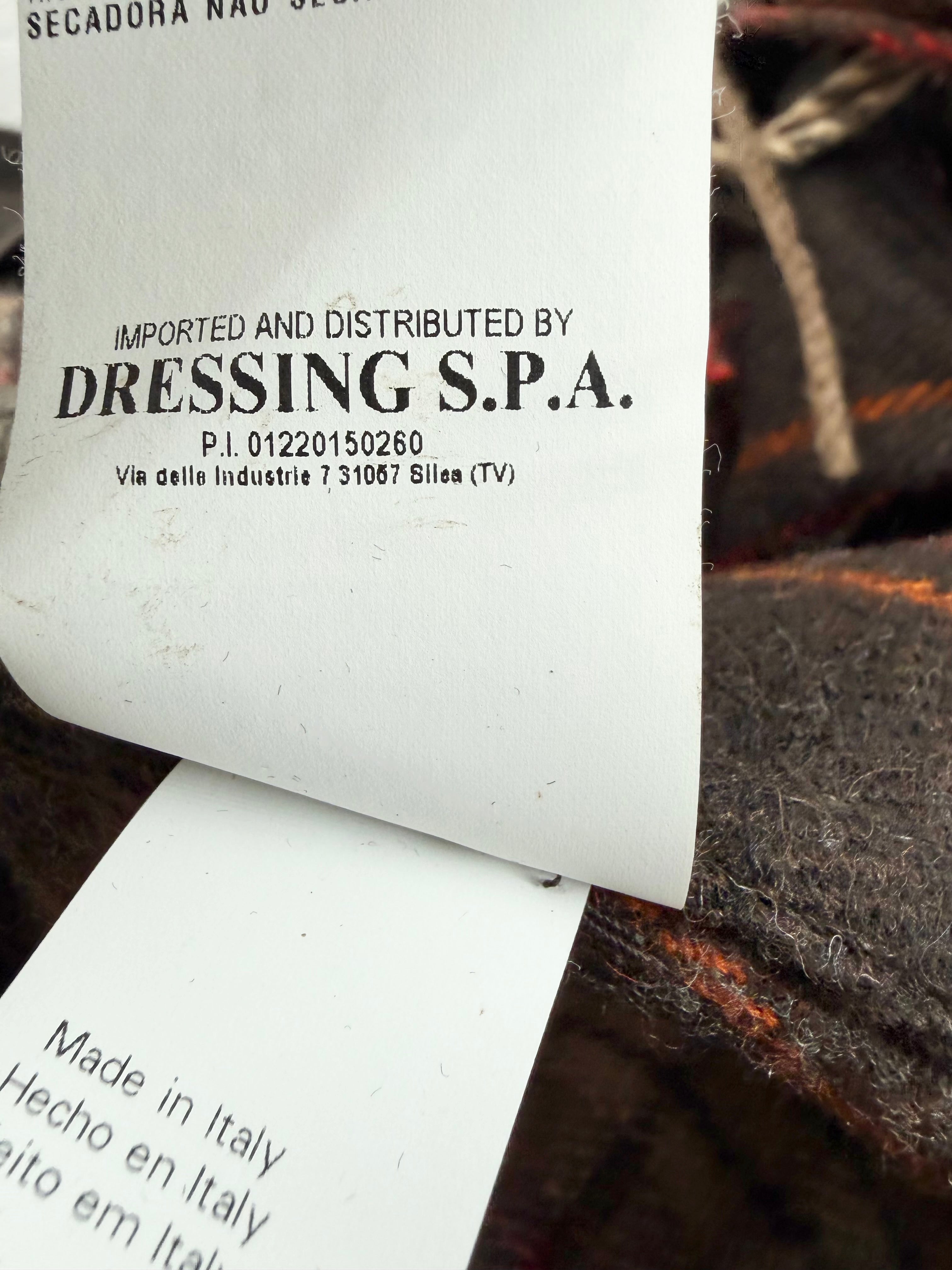 Ermanno Scervino Expresso Plaid Wool Fringed Poncho - AU8/10