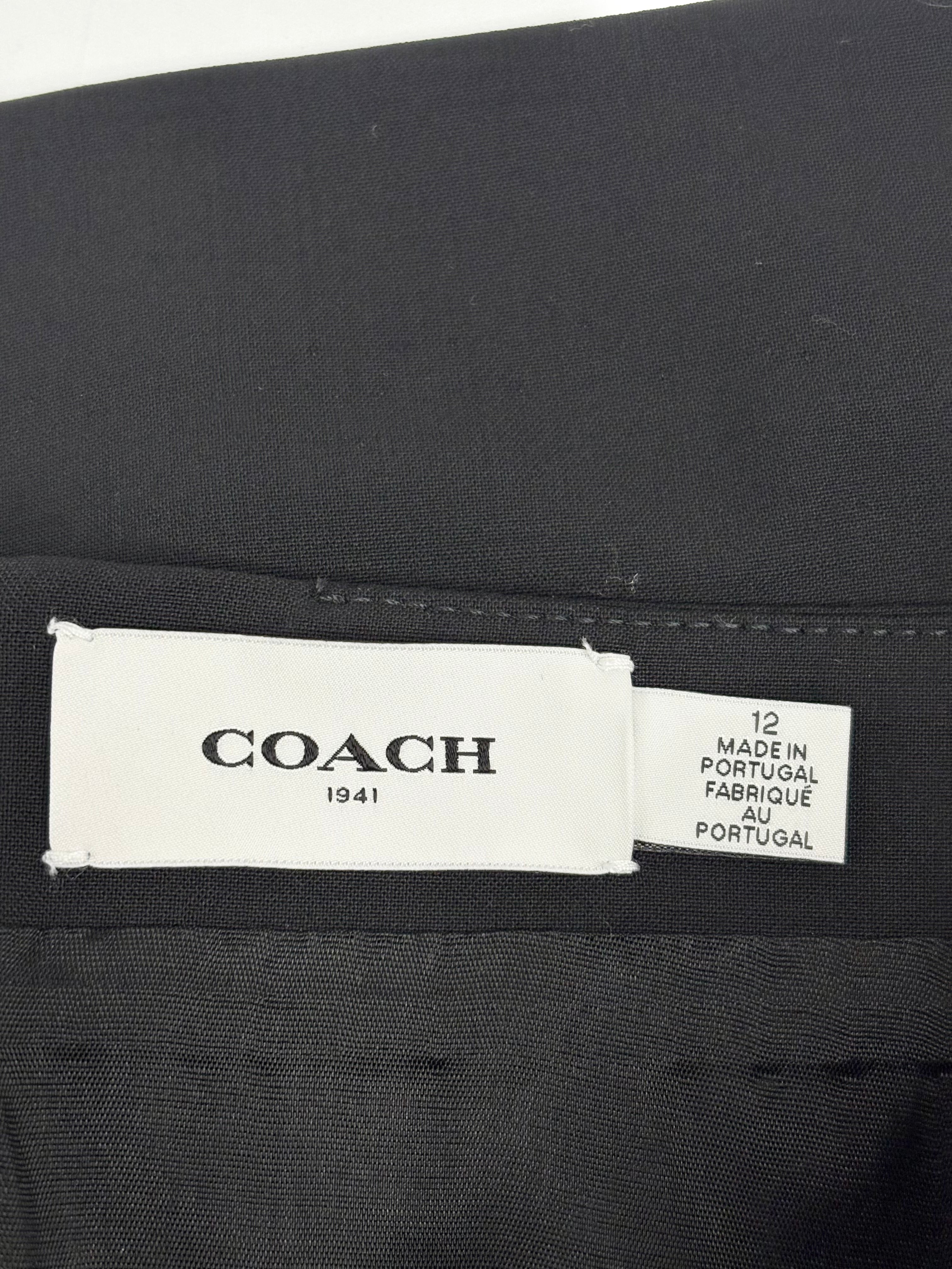 Coach Black Wool-Blend Midi Skirt - AU12