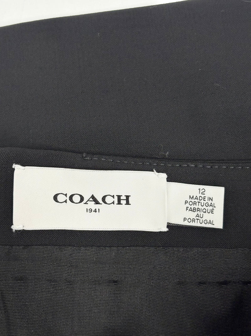 Coach Black Wool-Blend Midi Skirt - AU12