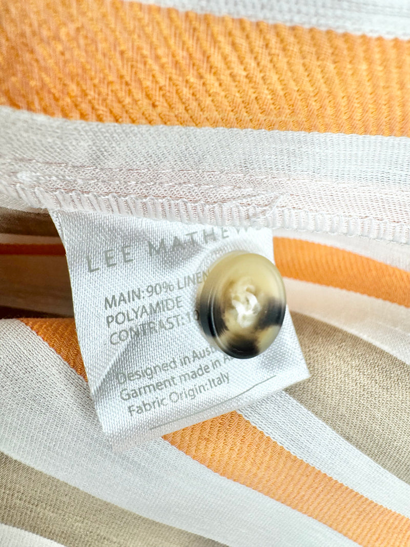 Lee Mathews Striped V-Neck Dress - AU8/10
