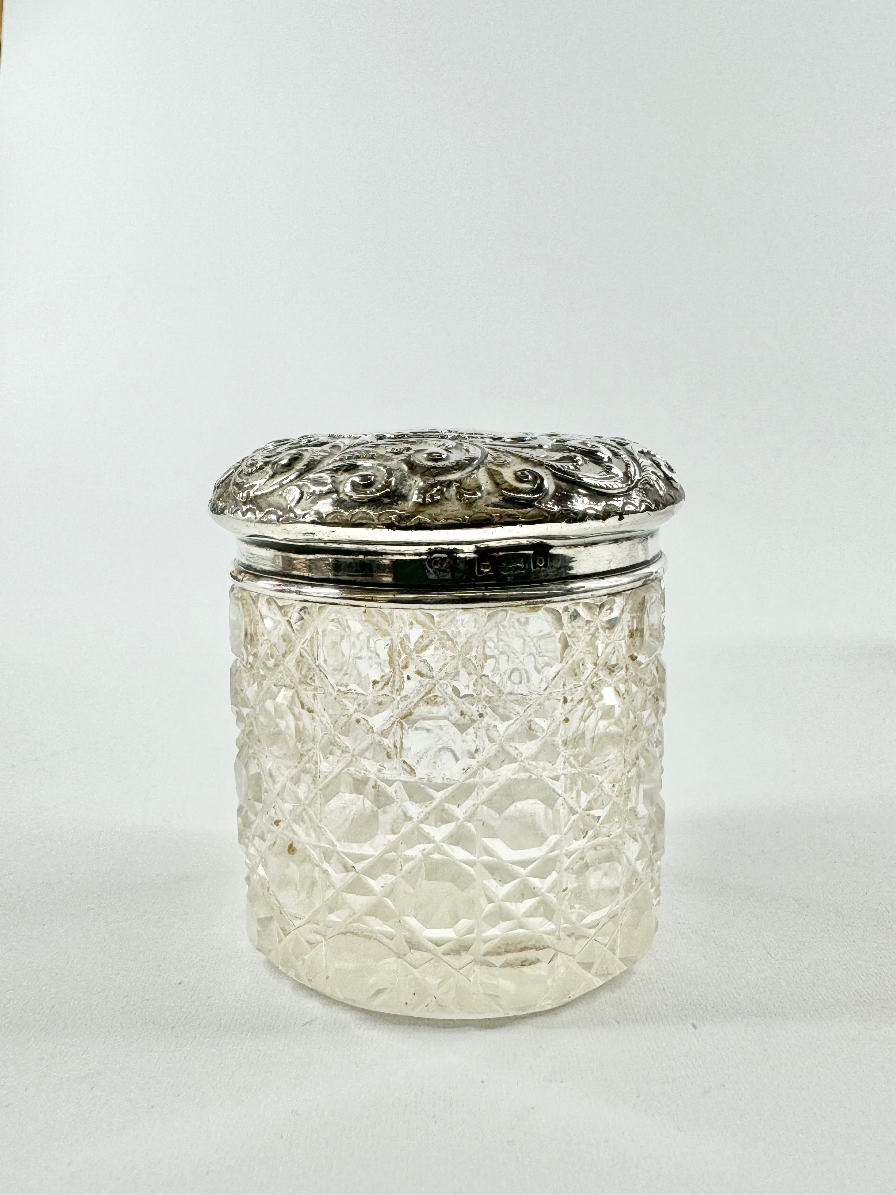 Antique Sterling Silver & Glass Condiments Set
